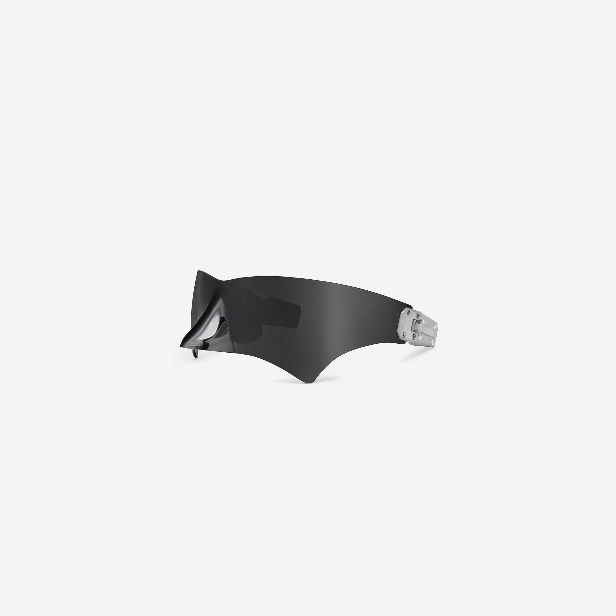 45-degree view of Gentle Monster Maison Margiela - MM102 02 Silver Mixed framed Wraparound sunglasses.