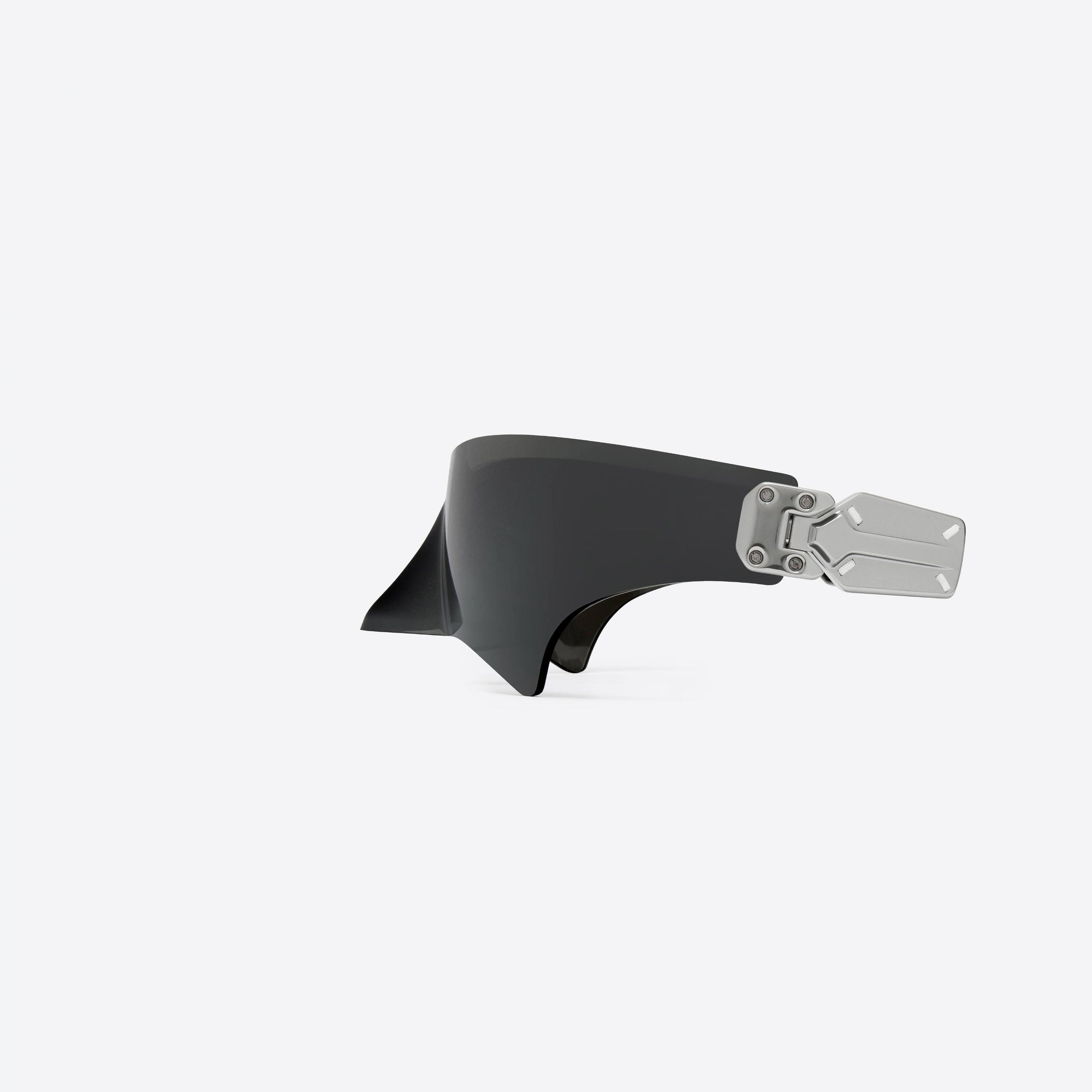 A detailed left view of Gentle Monster Maison Margiela - MM102 02 Silver Mixed framed Wraparound sunglasses.