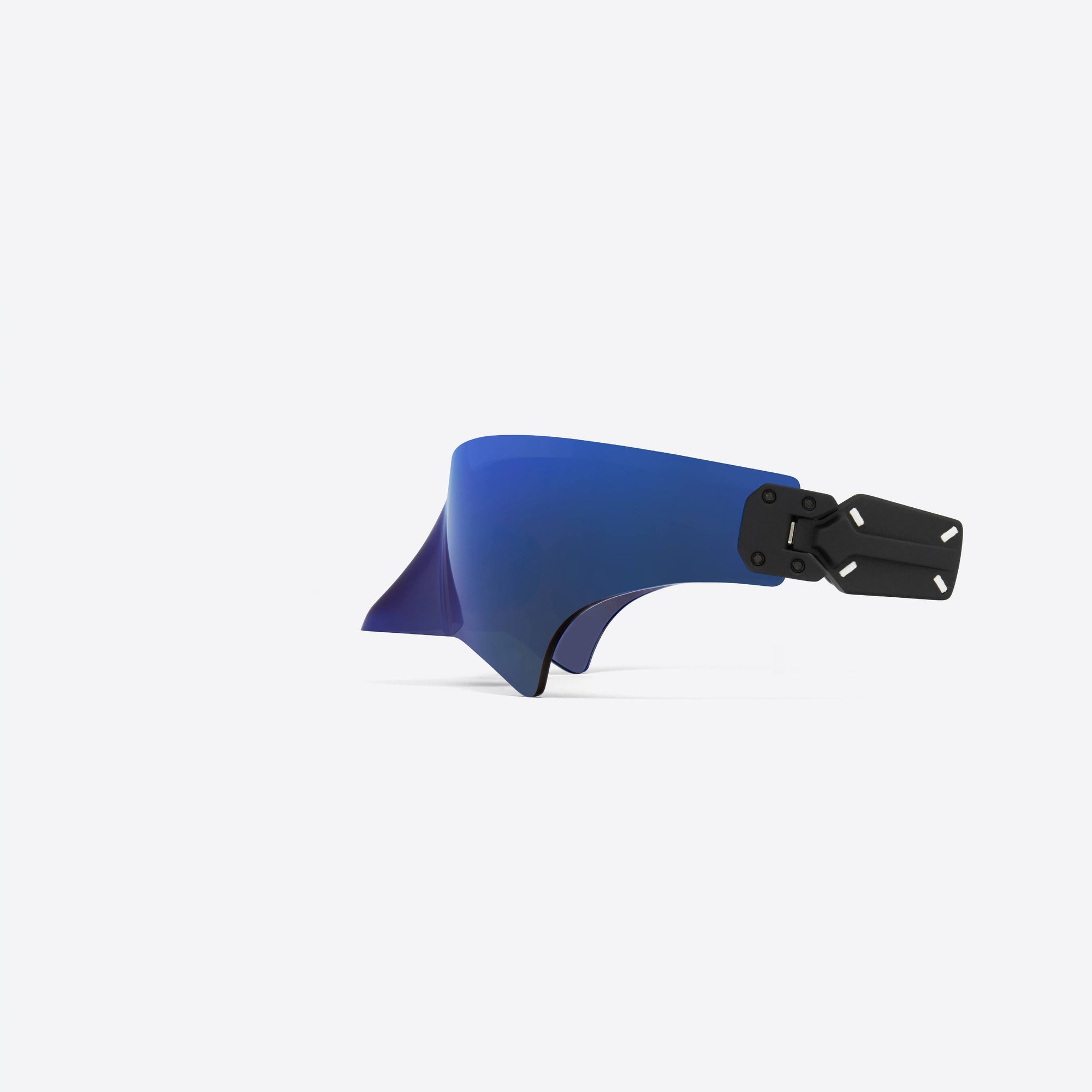 A detailed left view of Gentle Monster Maison Margiela - MM102 M04(BL) Blue Mixed framed Wraparound sunglasses.