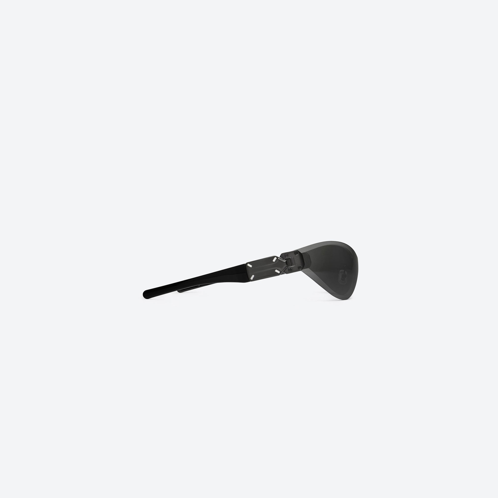 A detailed right view of Gentle Monster Maison Margiela - MM103 01 Gray Mixed framed Wraparound sunglasses.