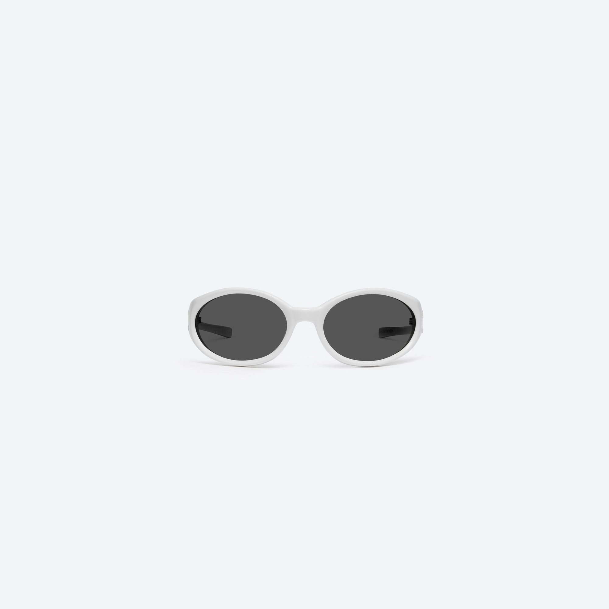 A front view of Gentle Monster Maison Margiela - MM104 W2 White Acetate framed Wraparound sunglasses.