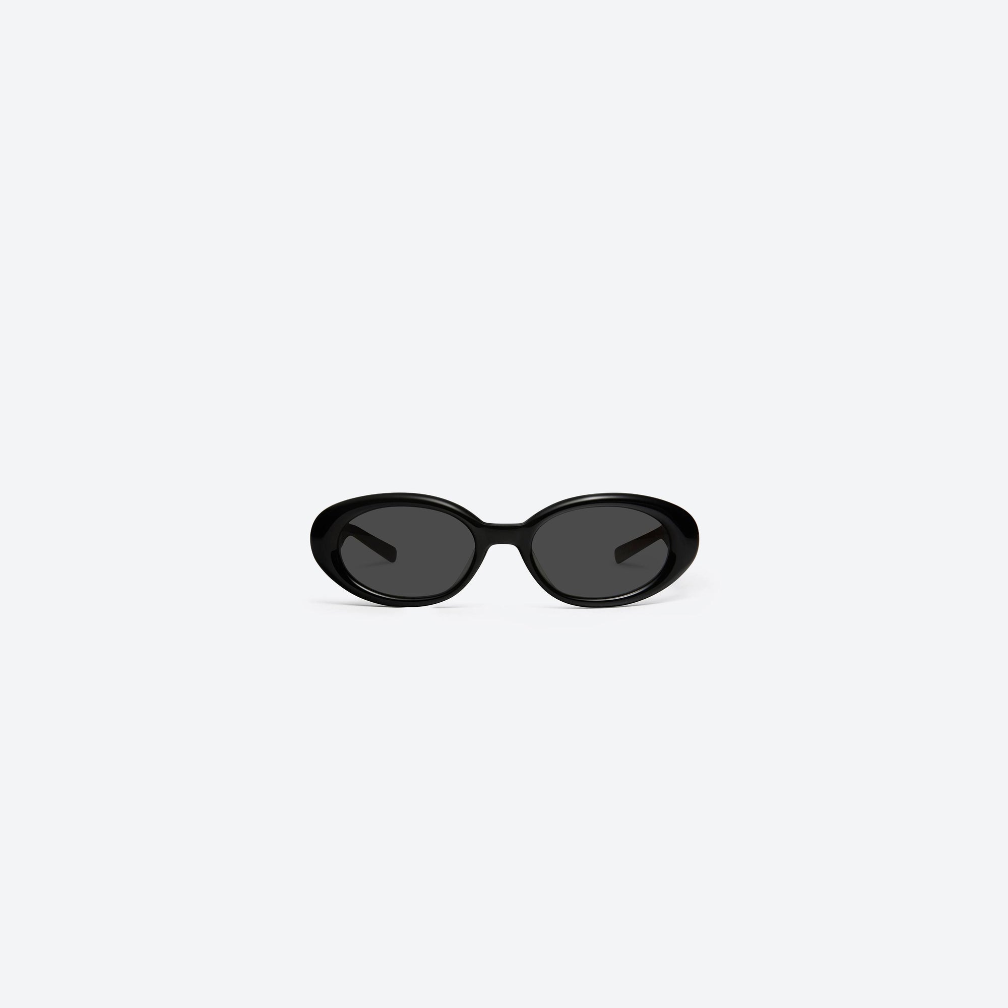 A front view of Gentle Monster Maison Margiela - MM107 01 Black Acetate framed Oval sunglasses.