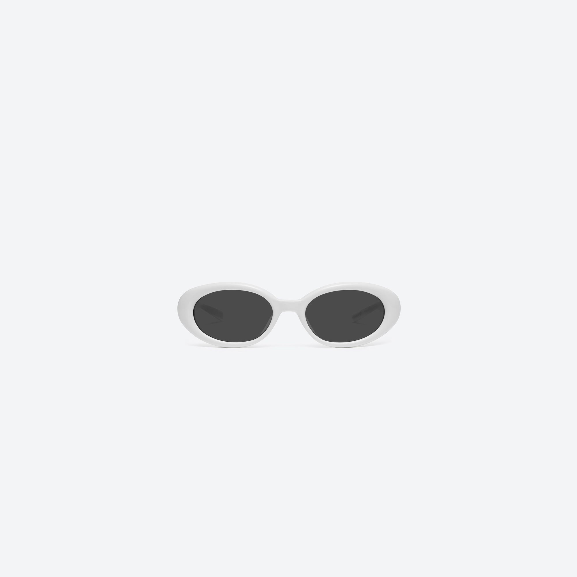 A front view of Gentle Monster Maison Margiela - MM107 W2 White Acetate framed Oval sunglasses.