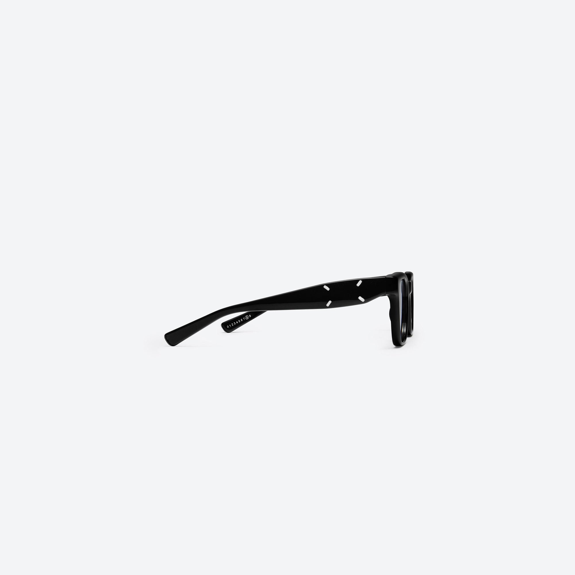 A detailed right view of Gentle Monster Maison Margiela - MM110 01 Black Acetate framed Square sunglasses.