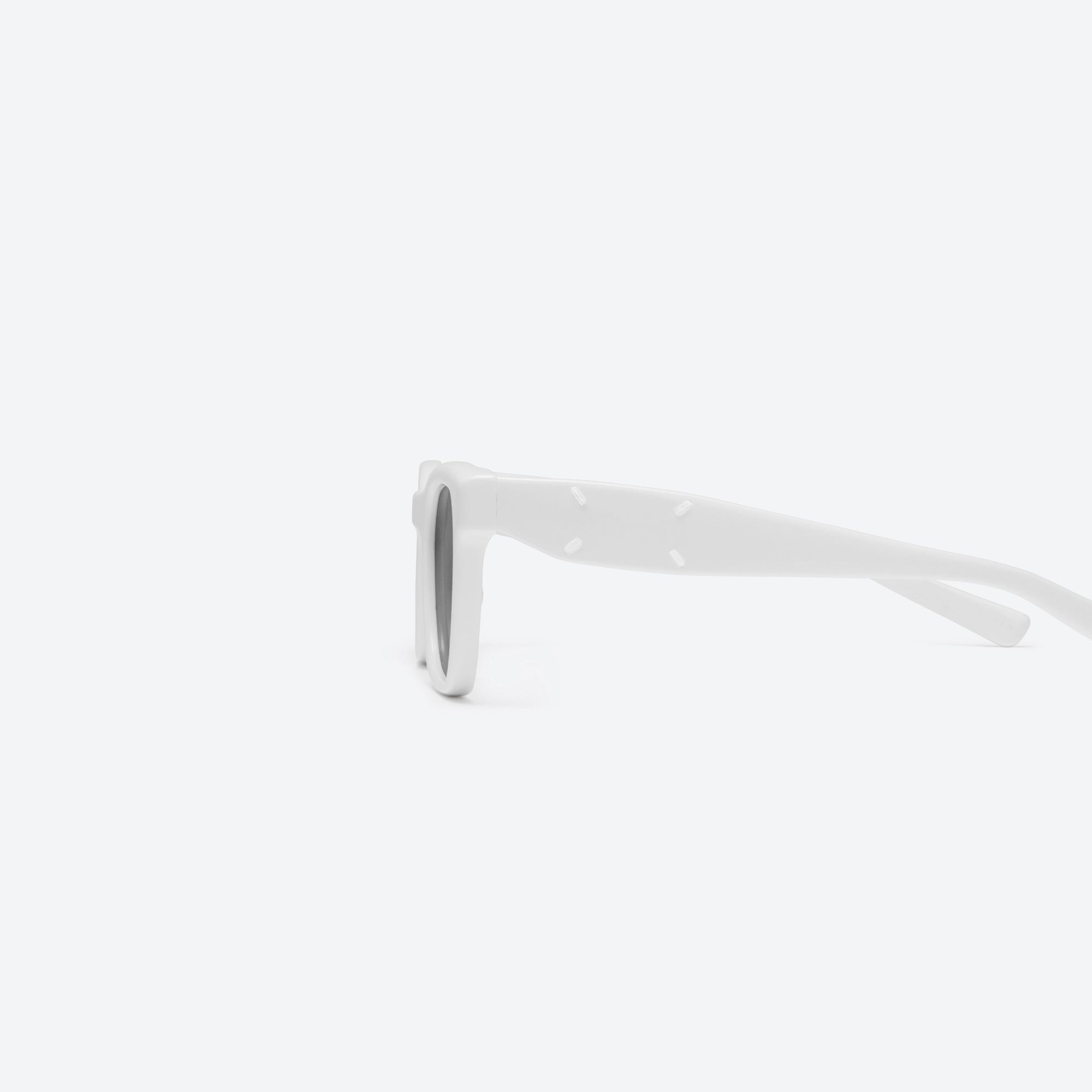 A detailed left view of Gentle Monster Maison Margiela - MM110 W2 White Acetate framed Square sunglasses.