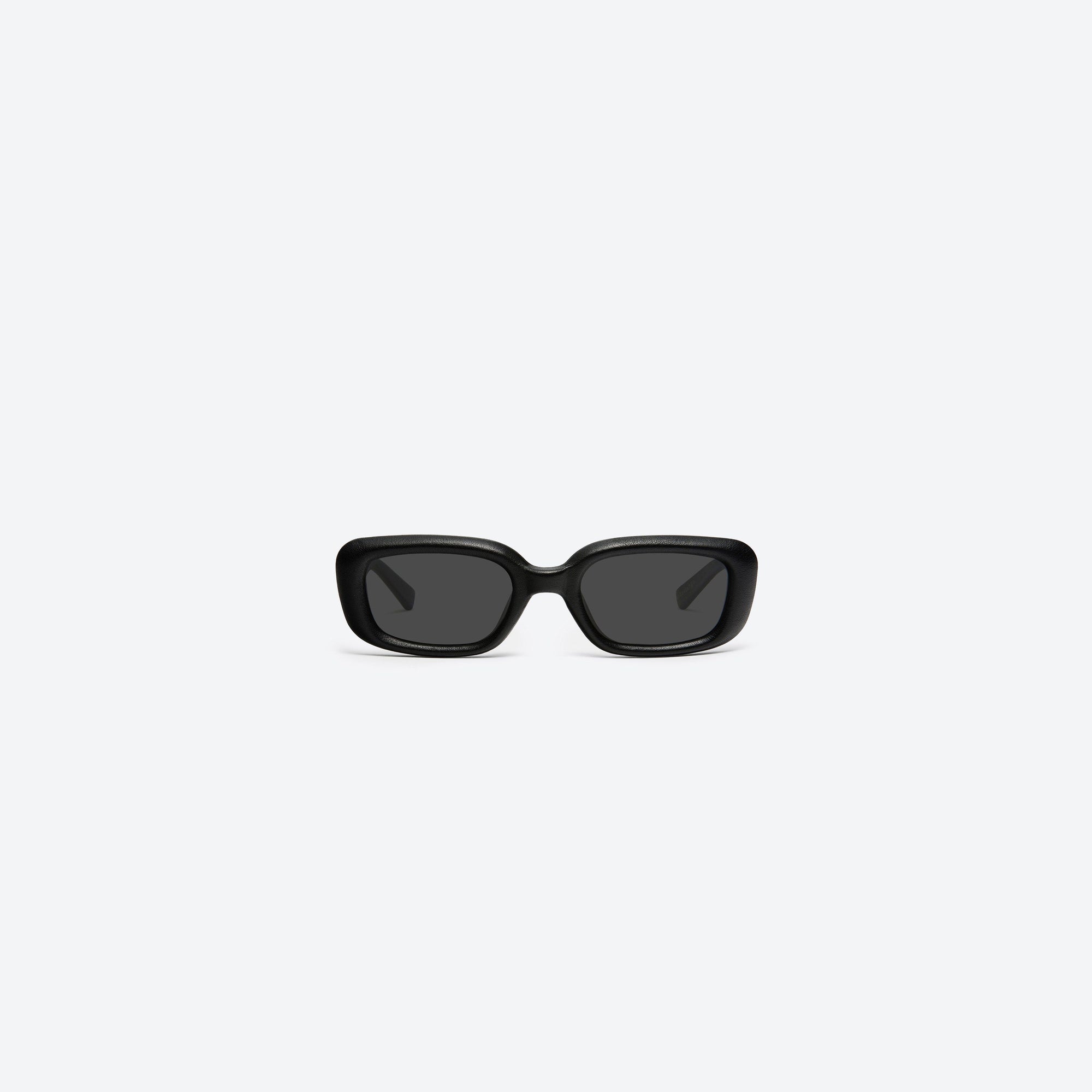 A front view of Gentle Monster Maison Margiela - MM106 Leather L01 Black Acetate framed Square sunglasses.