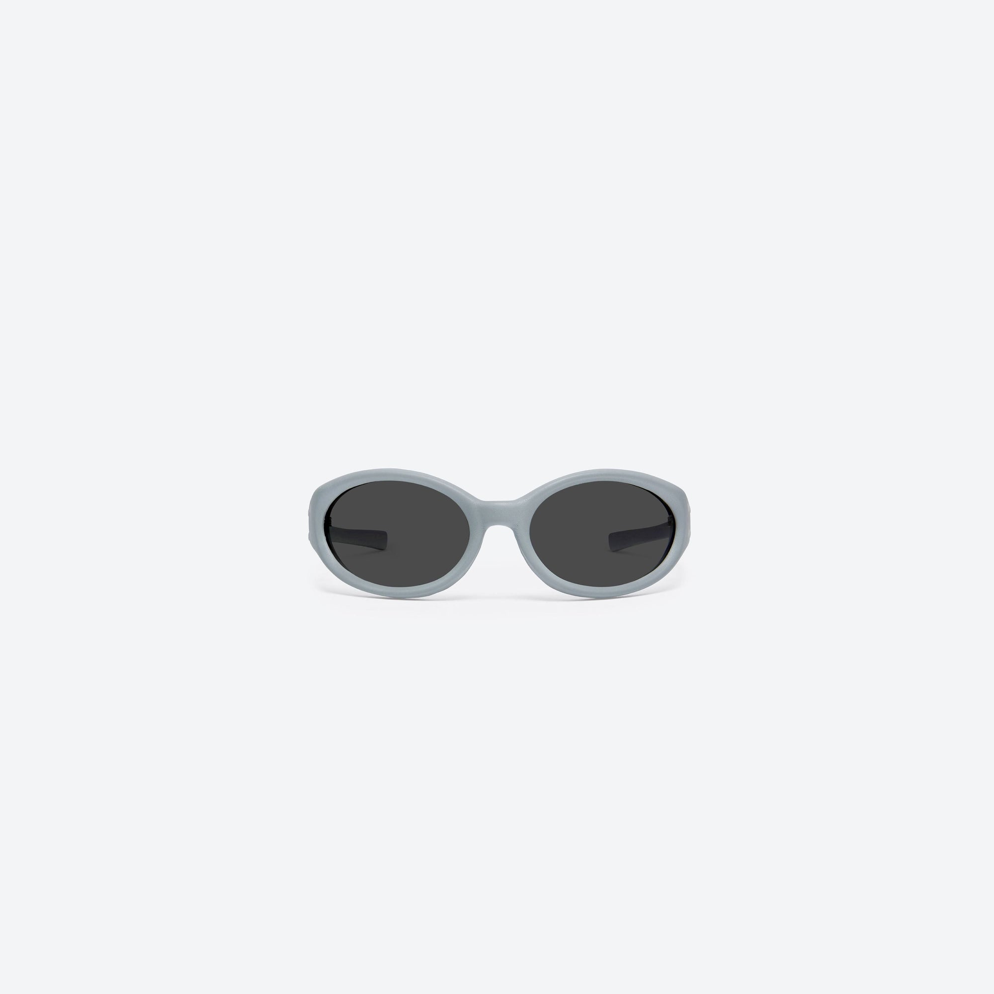 A front view of Gentle Monster Maison Margiela - MM104 Leather LBL1 Blue Acetate framed Wraparound sunglasses.