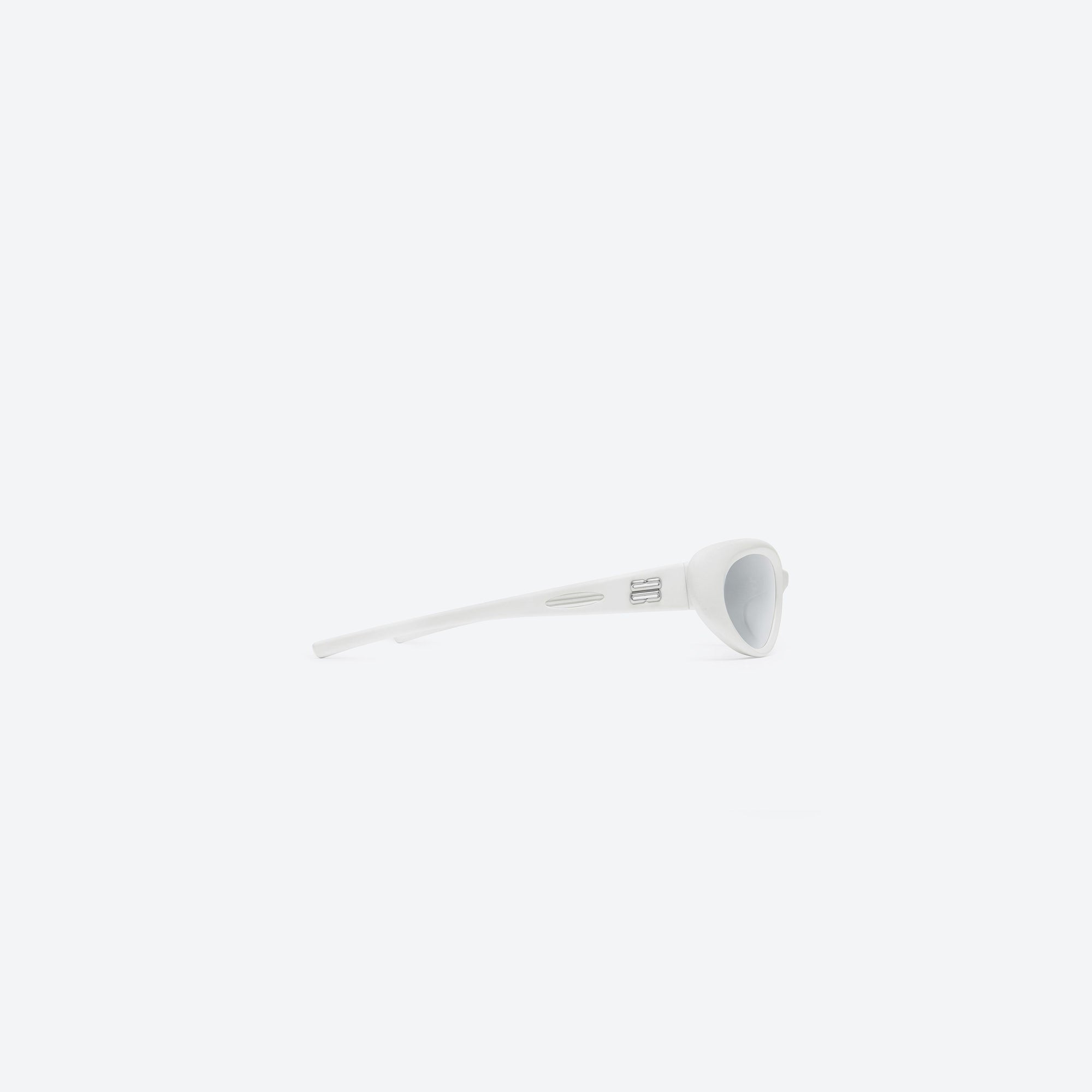 A detailed right view of Gentle Monster Gelati W3 White Nylon framed Wraparound sunglasses.