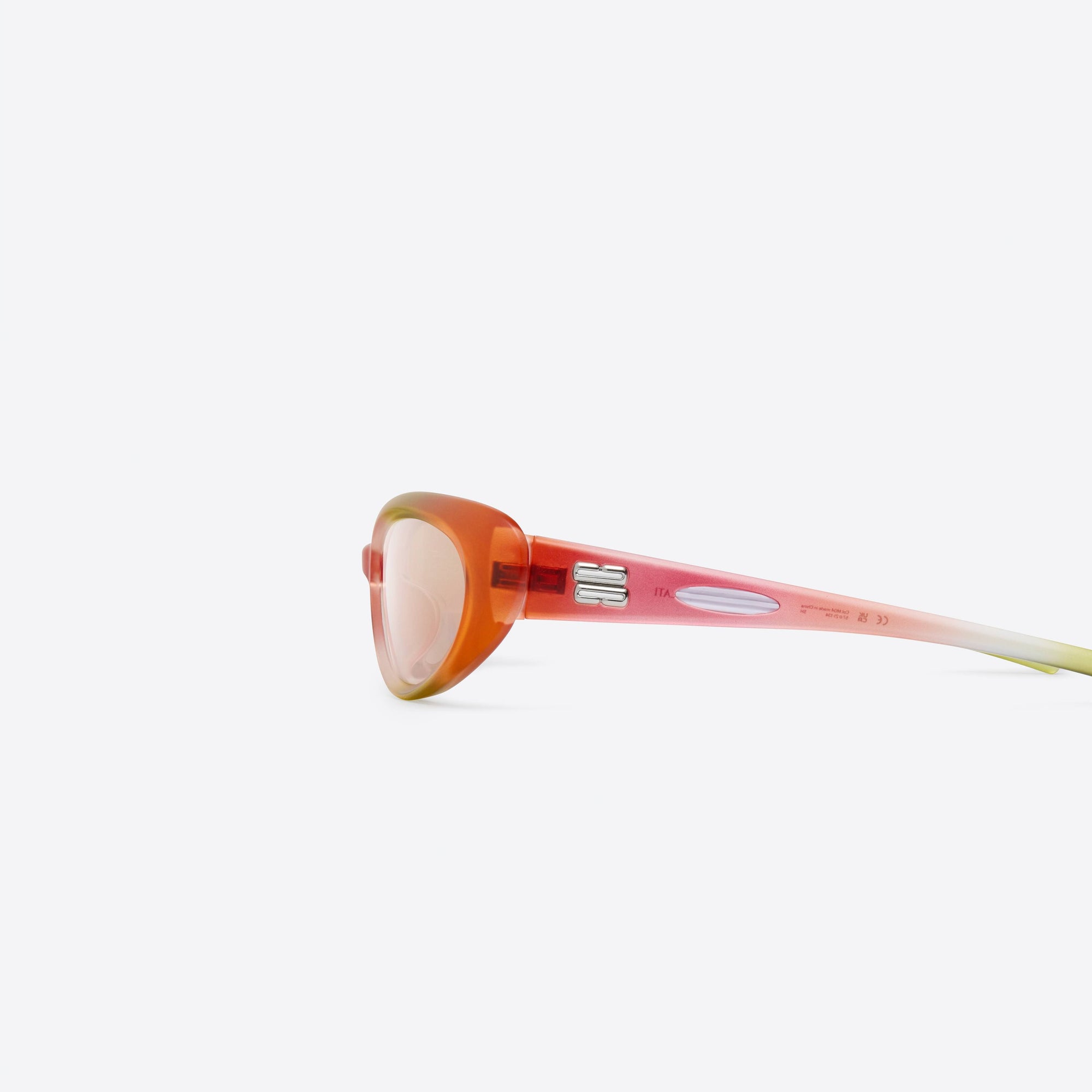 A detailed left view of Gentle Monster Gelati MG4 Multicolored Nylon framed Wraparound sunglasses.