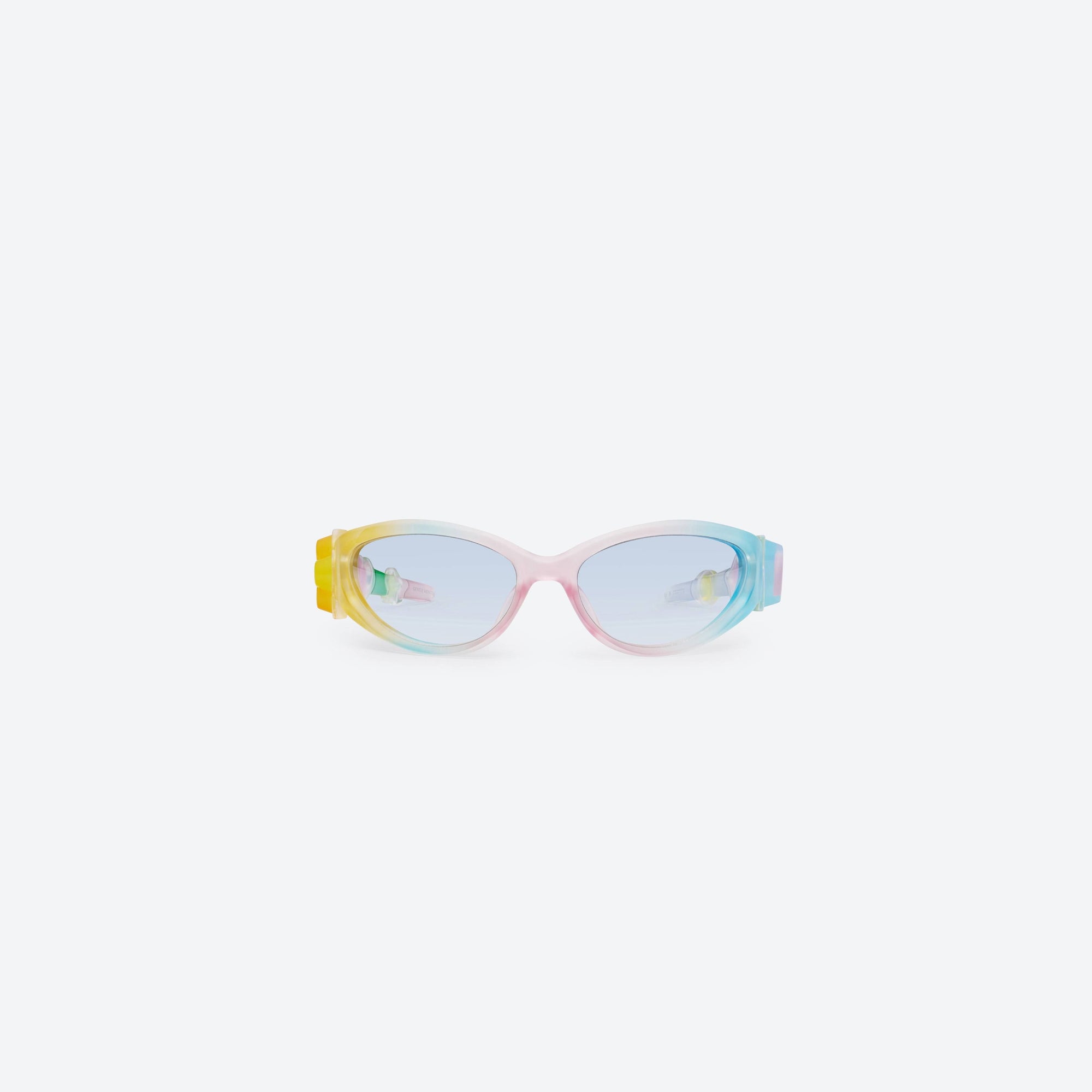 A front view of Gentle Monster Gummy MG1 Multicolored Nylon framed Wraparound sunglasses.