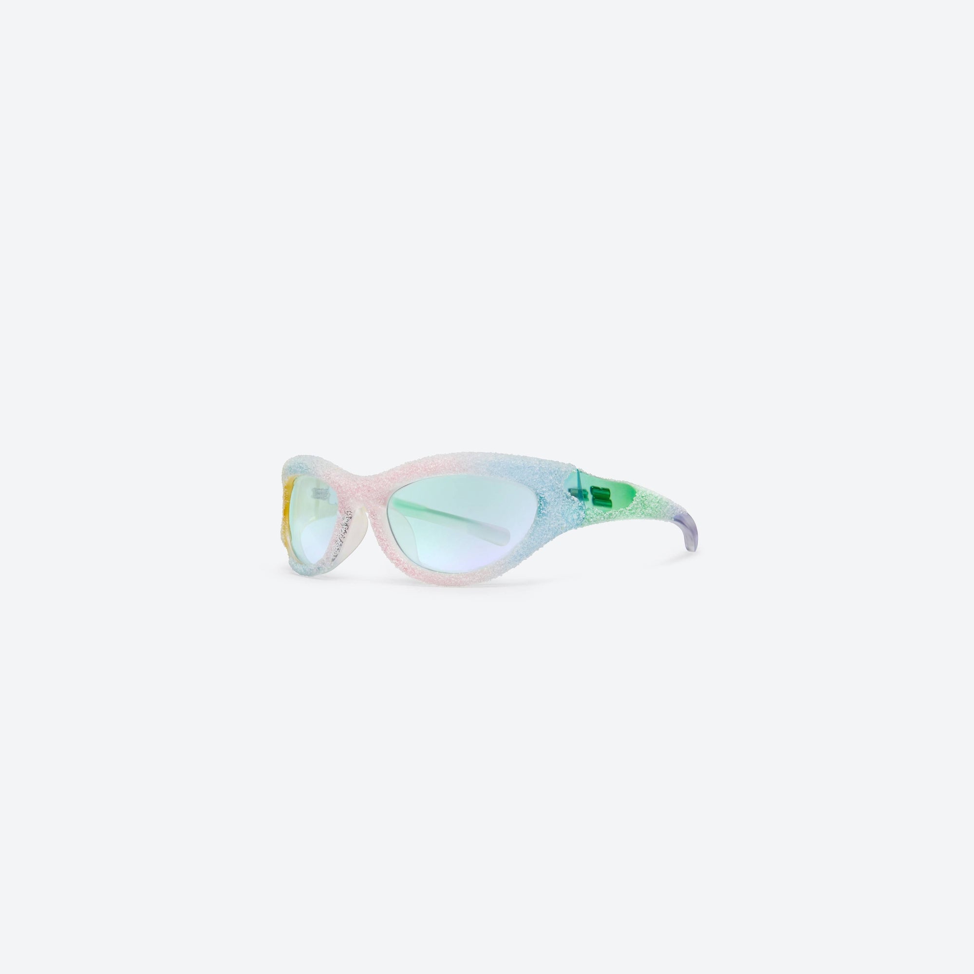 45-degree view of Gentle Monster Yummy MG1 Multicolored Nylon framed Wraparound sunglasses.