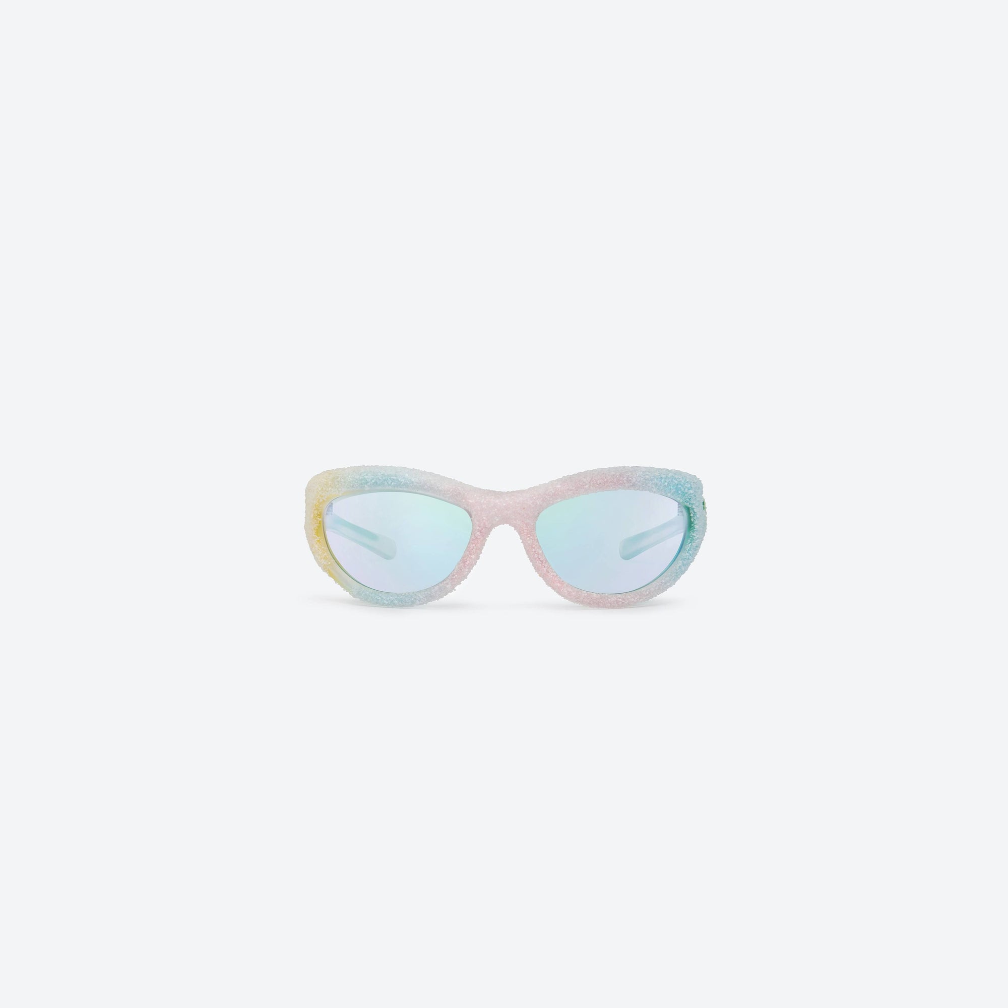 A front view of Gentle Monster Yummy MG1 Multicolored Nylon framed Wraparound sunglasses.