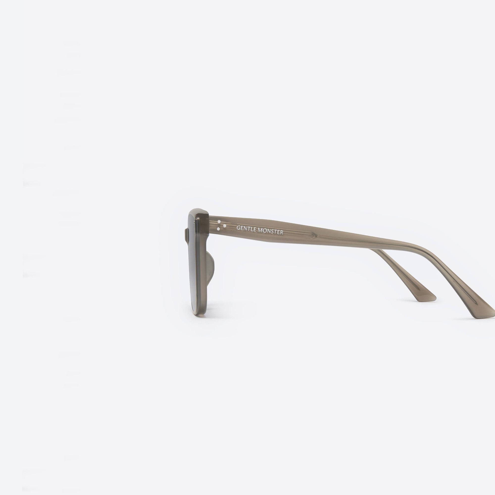 A detailed left view of Gentle Monster Alan K2 Green Acetate framed Square sunglasses.