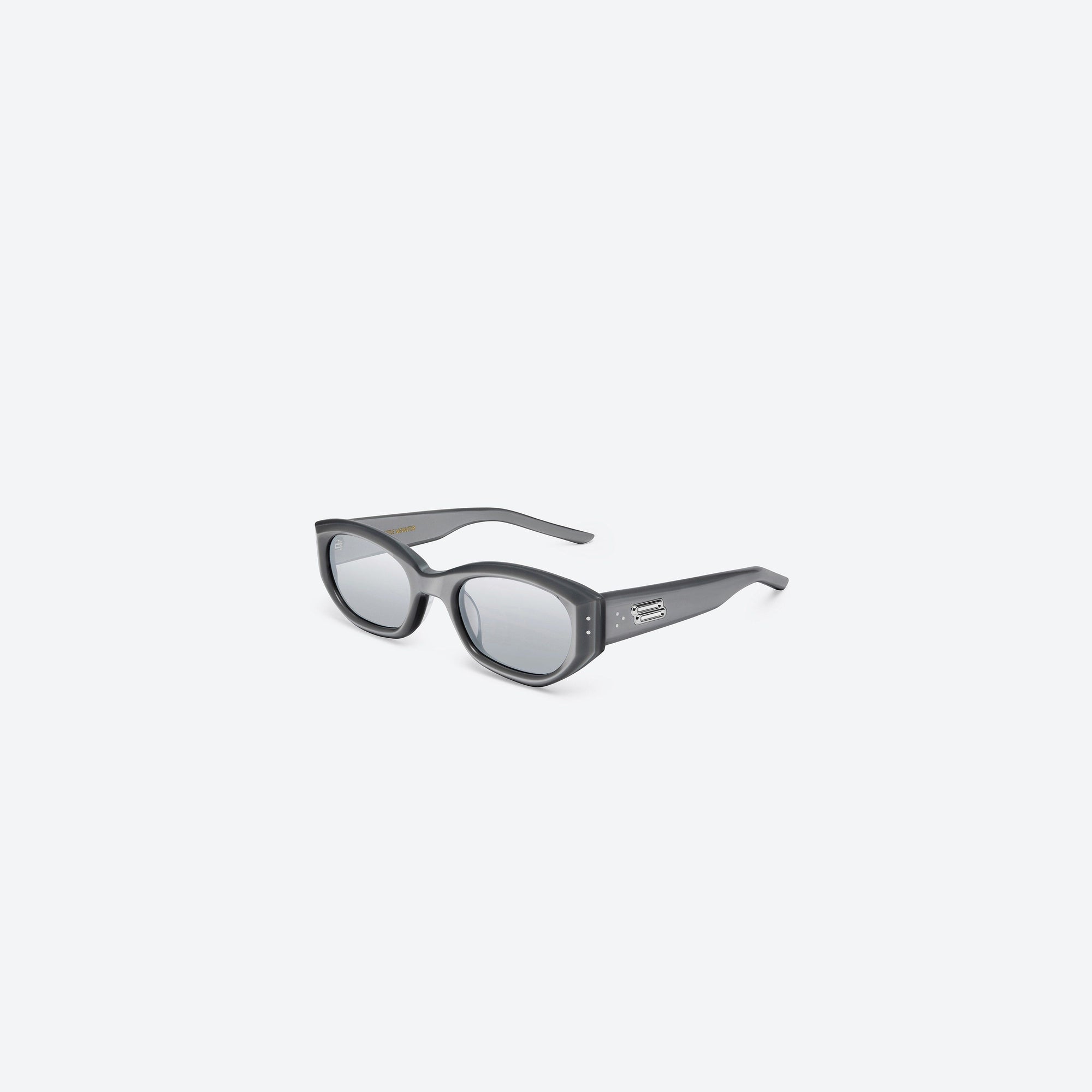 45-degree view of Gentle Monster Benven G13 Gray Acetate framed Cat-eye sunglasses.