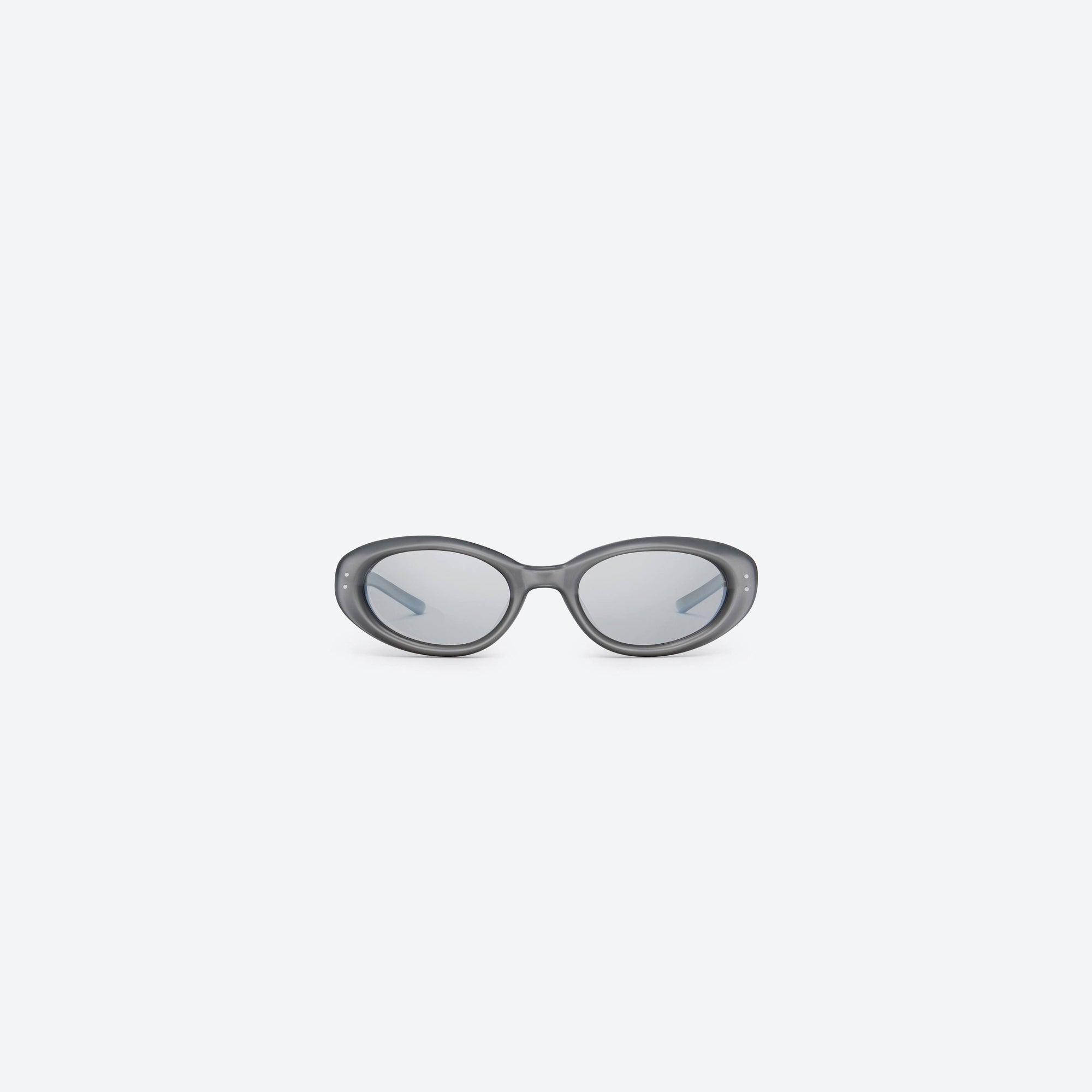 A front view of Gentle Monster Blanc G13 Gray Acetate framed Oval sunglasses.