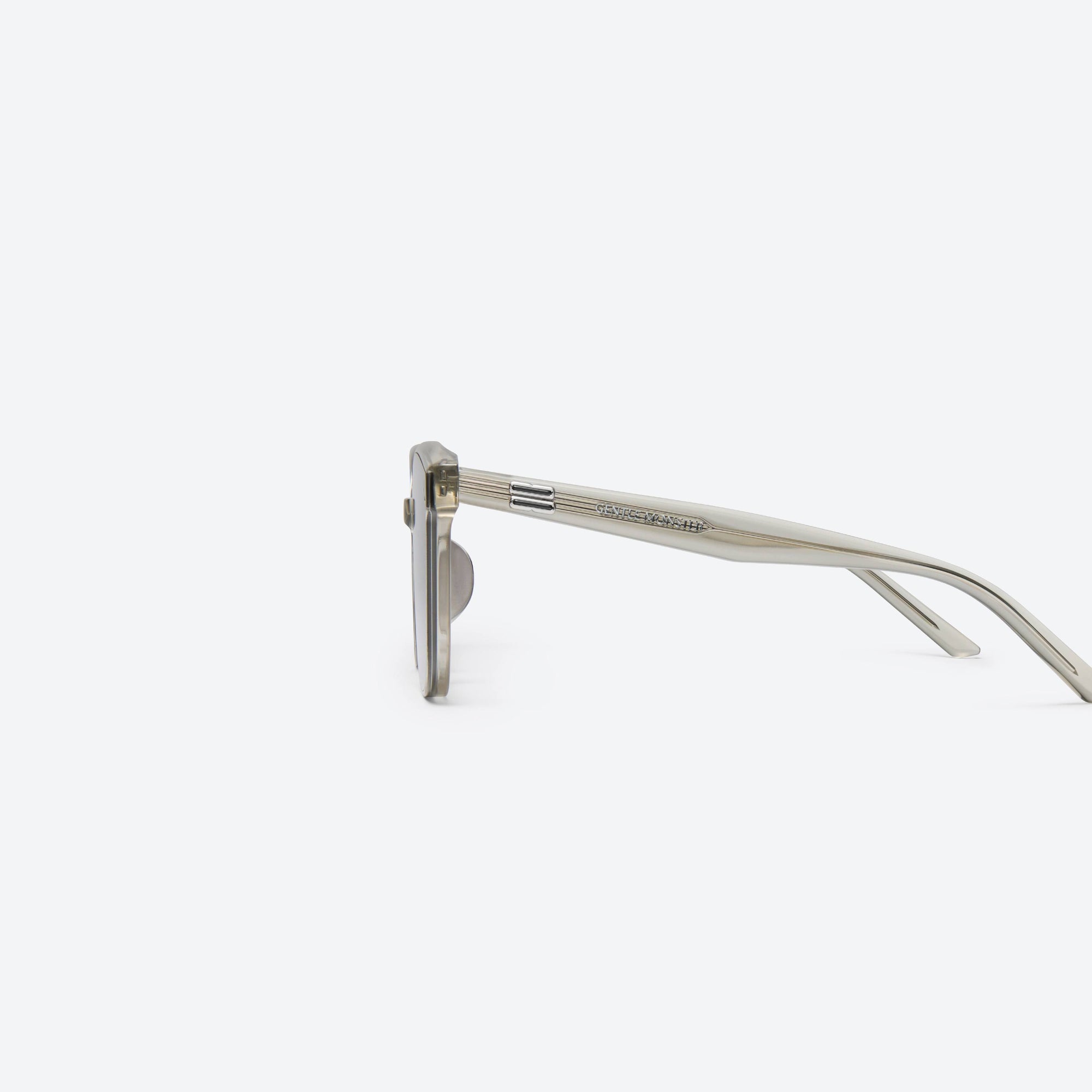 A detailed left view of Gentle Monster By BRC11 Brown Acetate framed Square sunglasses.