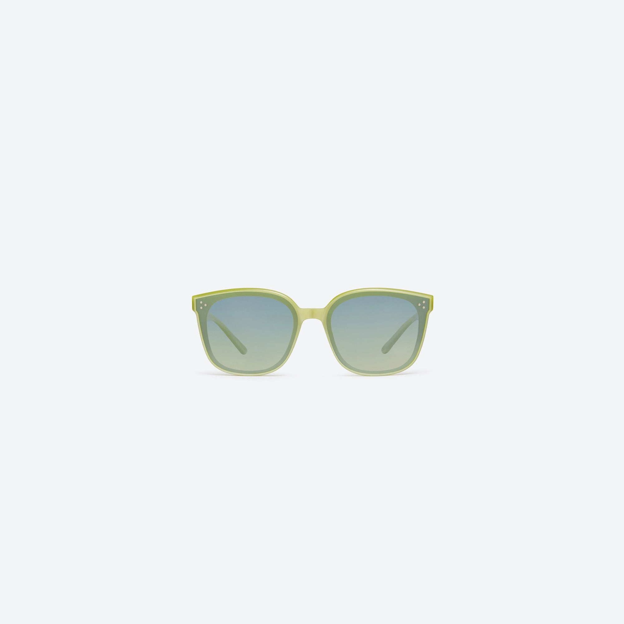 A front view of Gentle Monster By Y9 Yellow Acetate framed Square sunglasses.