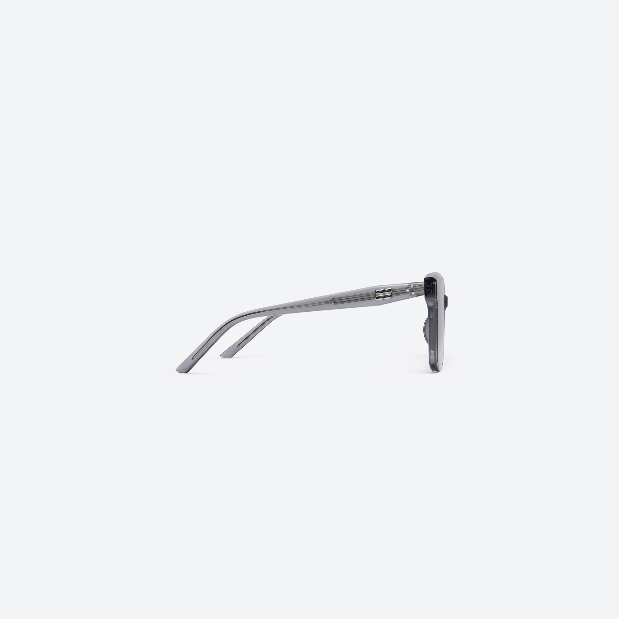 A detailed right view of Gentle Monster Dear G1 Gray Acetate framed Square sunglasses.