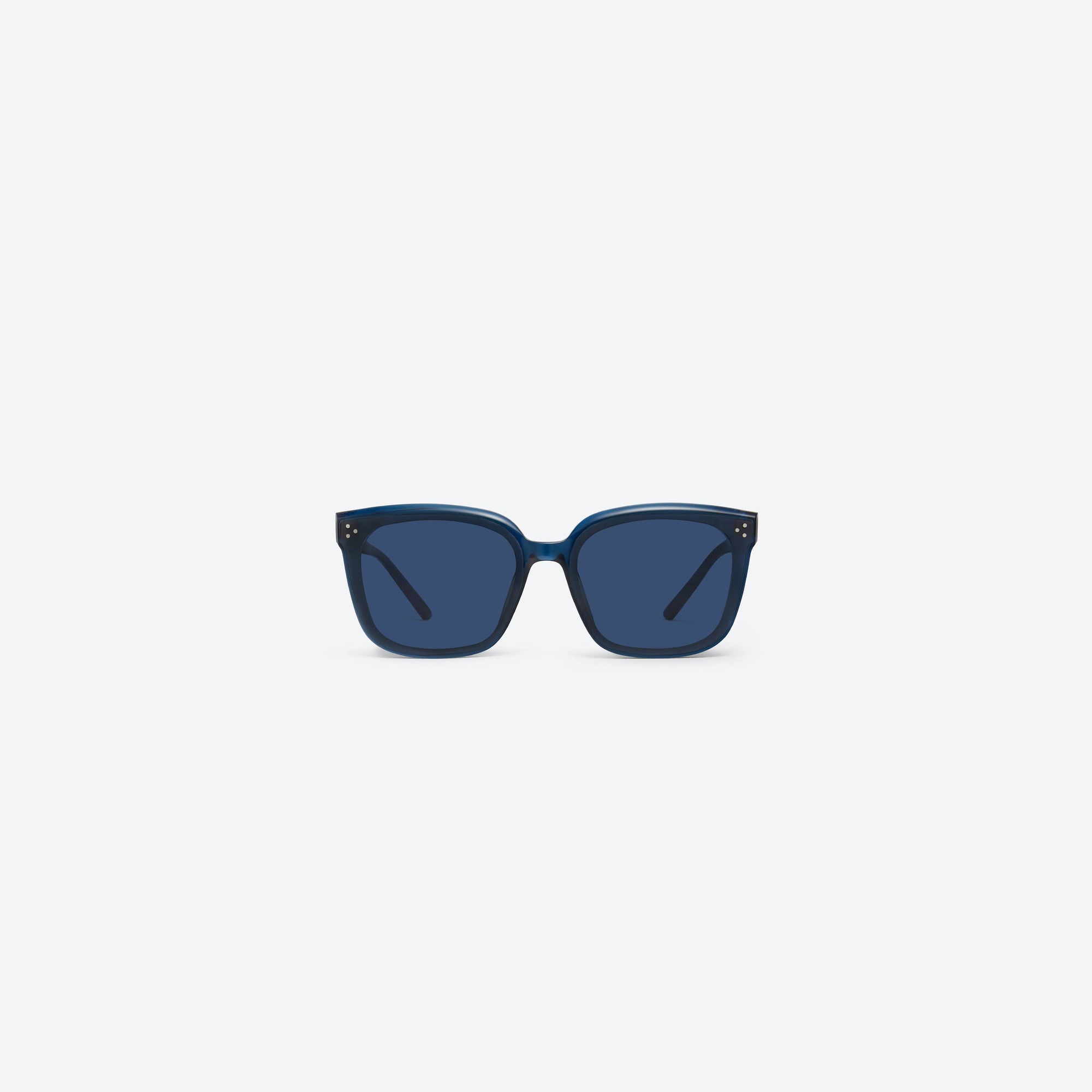 A front view of Gentle Monster Dear NC2 Blue Acetate framed Square sunglasses.