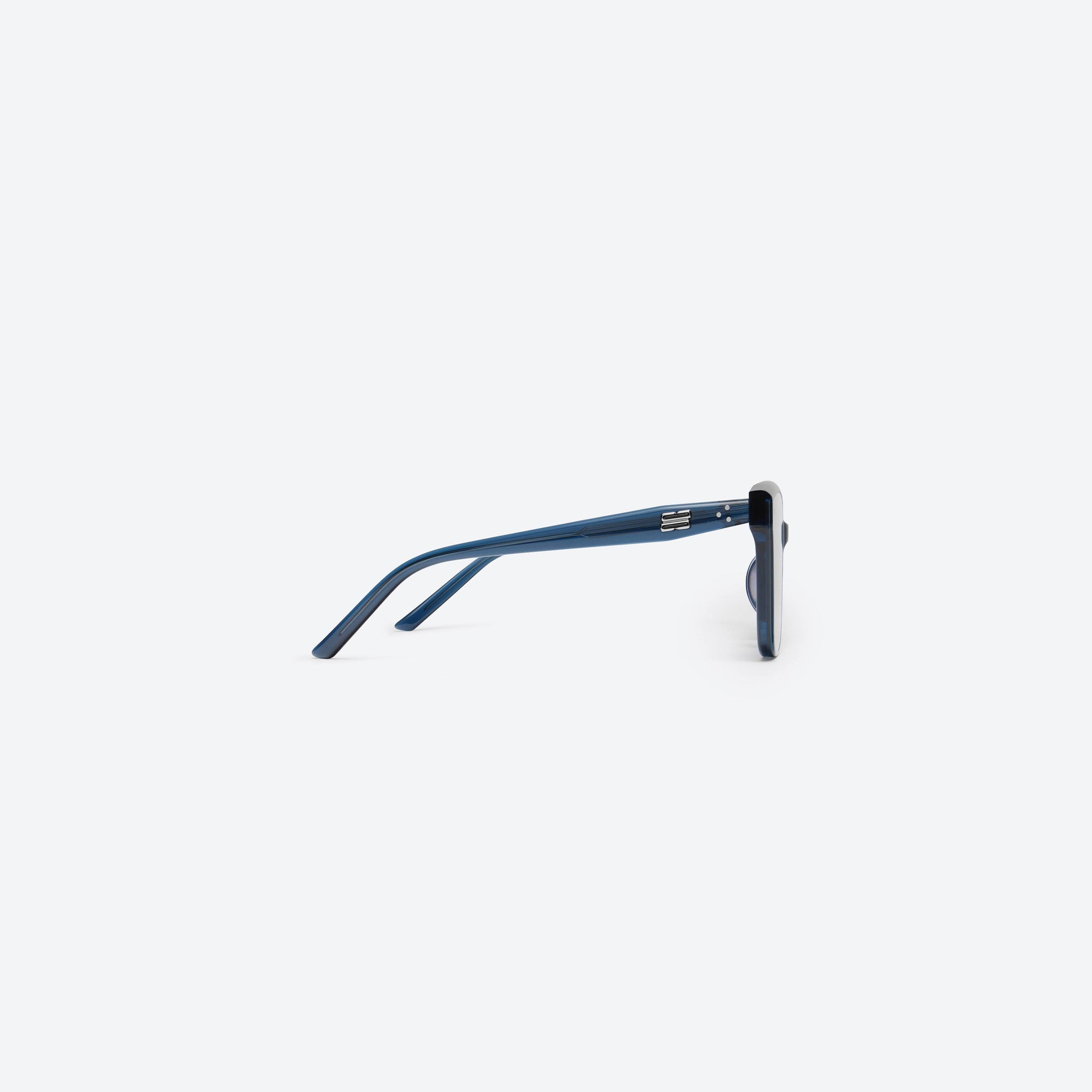A detailed right view of Gentle Monster Dear NC2 Blue Acetate framed Square sunglasses.