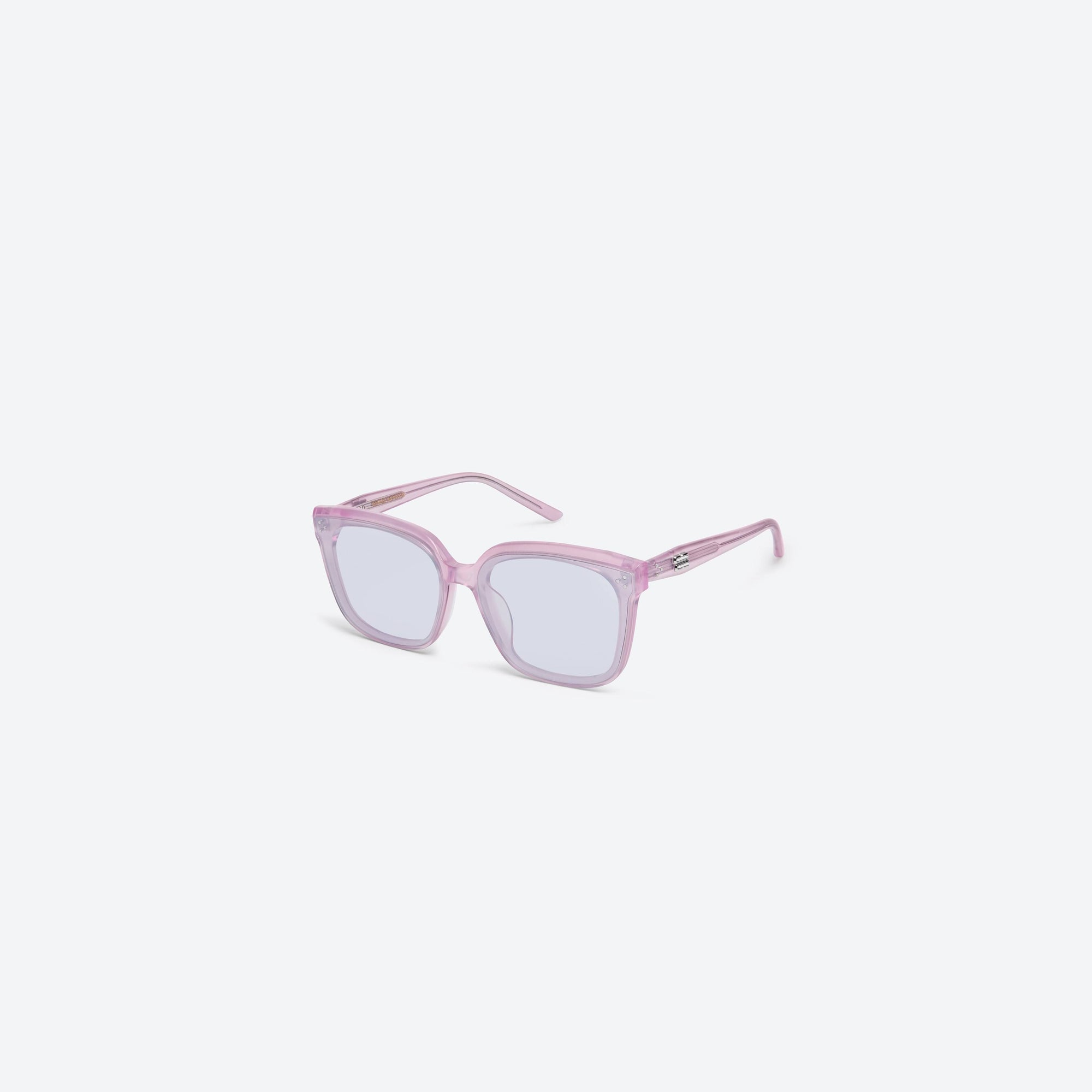 45-degree view of Gentle Monster Dear PC9 Pink Acetate framed Square sunglasses.