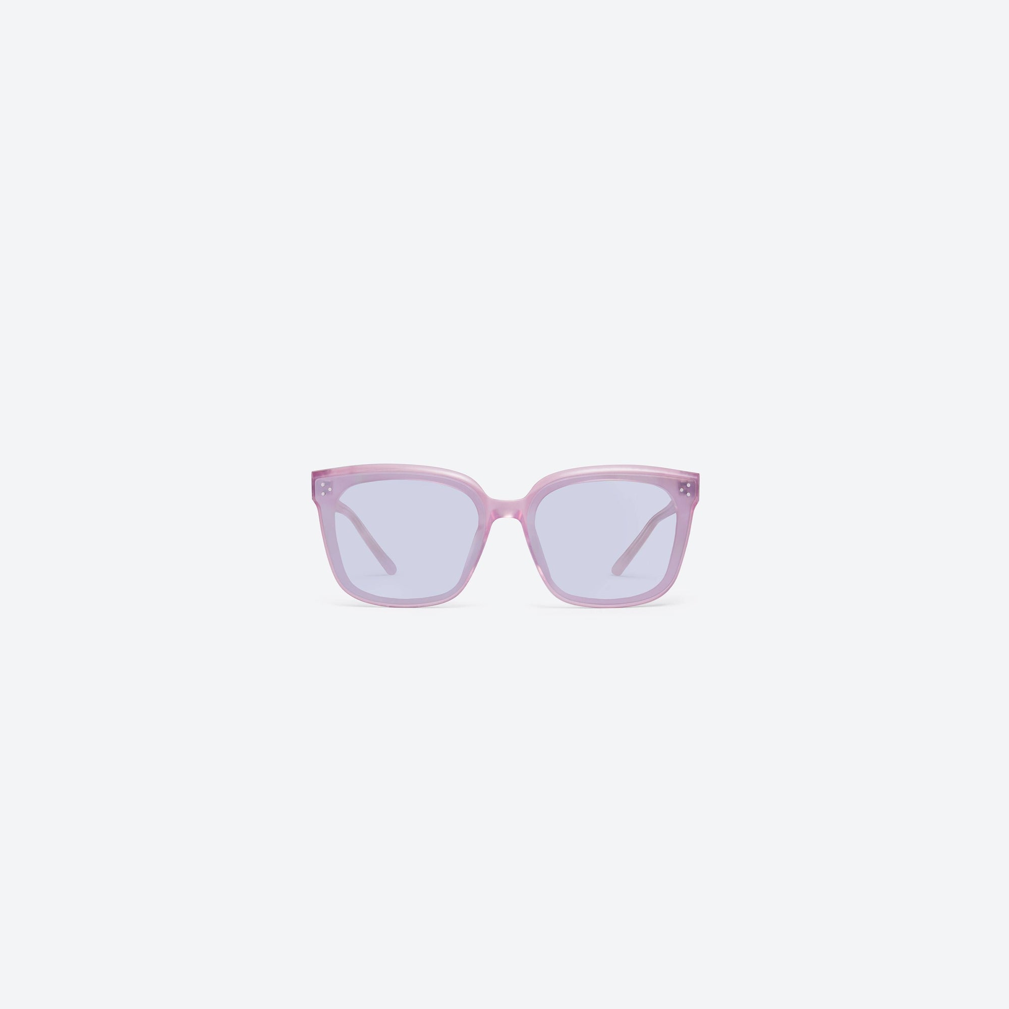 A front view of Gentle Monster Dear PC9 Pink Acetate framed Square sunglasses.