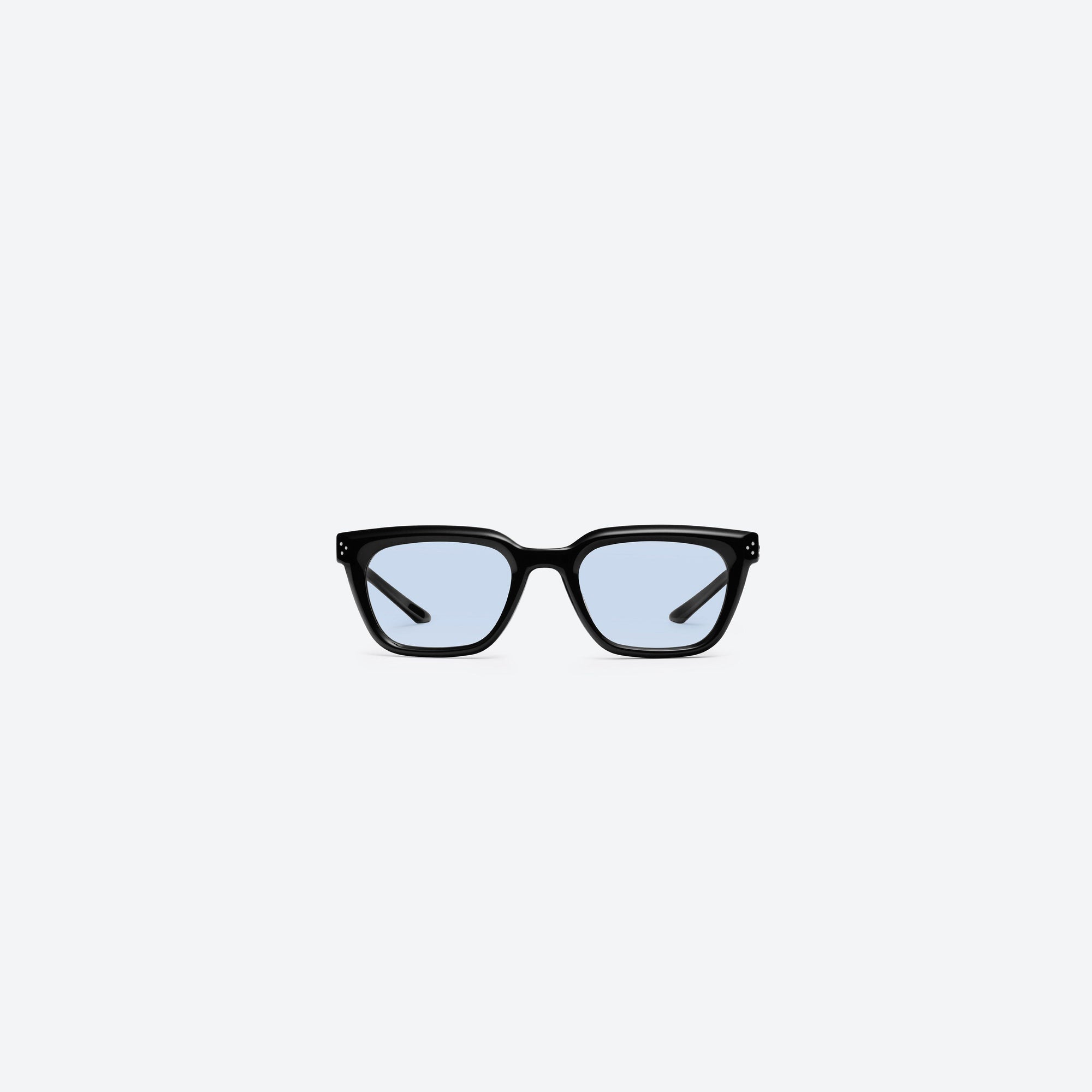 A front view of Gentle Monster Hovo 01(B) Black Acetate framed Square sunglasses.