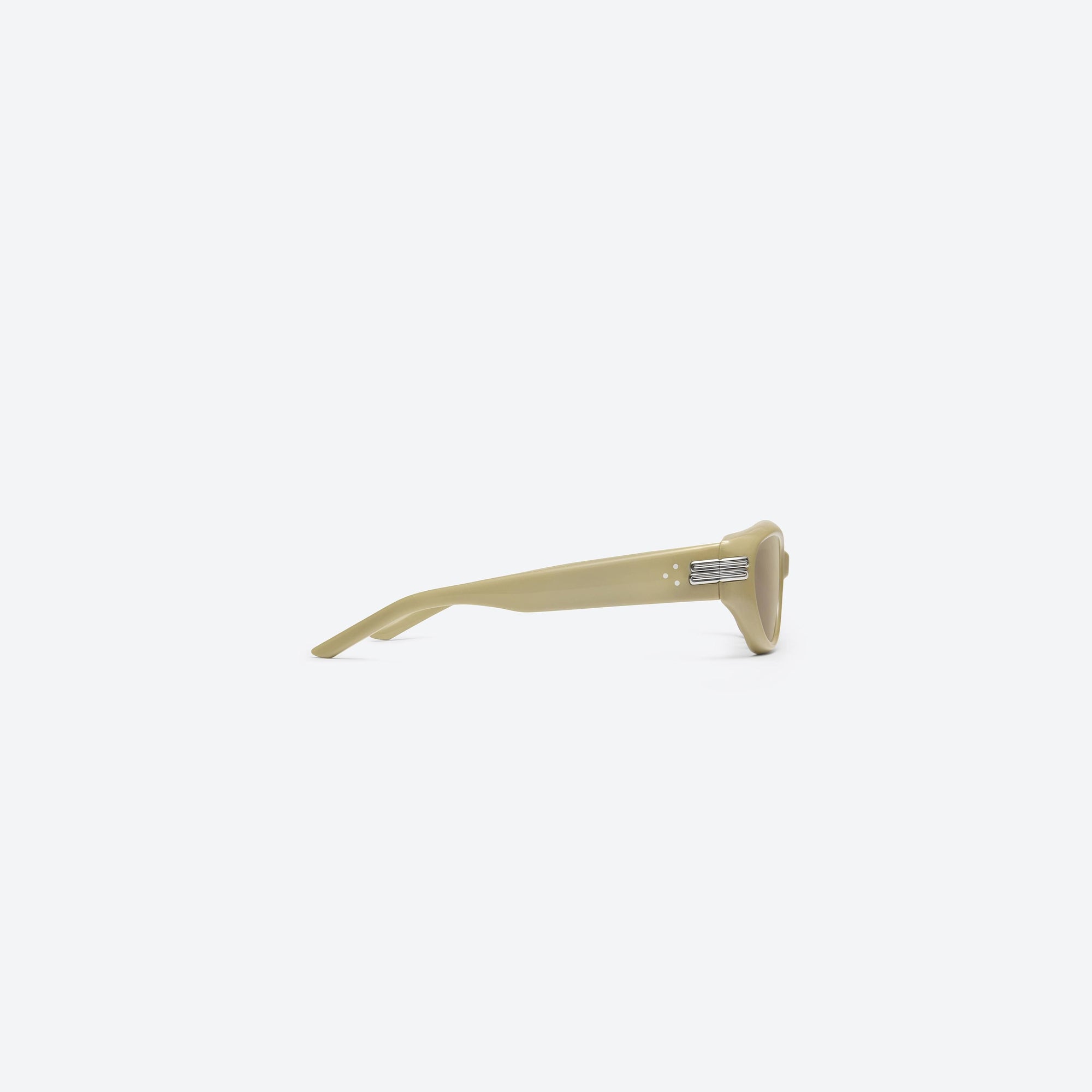 A detailed right view of Gentle Monster Kiko Y10 Yellow Acetate framed Wraparound sunglasses.