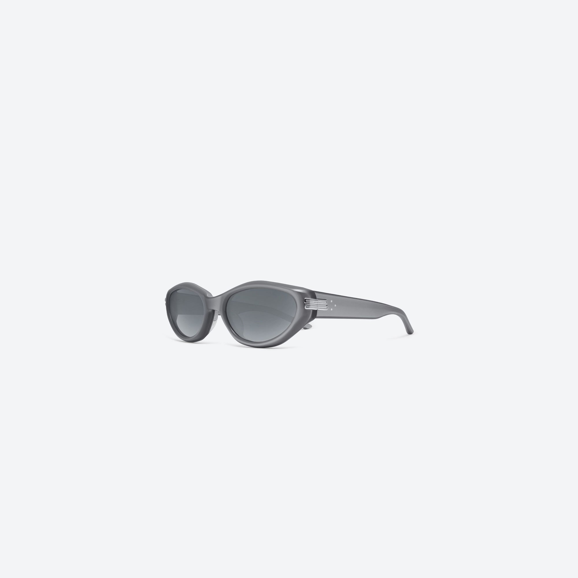 45-degree view of Gentle Monster Kiko G13 Gray Acetate framed Wraparound sunglasses.
