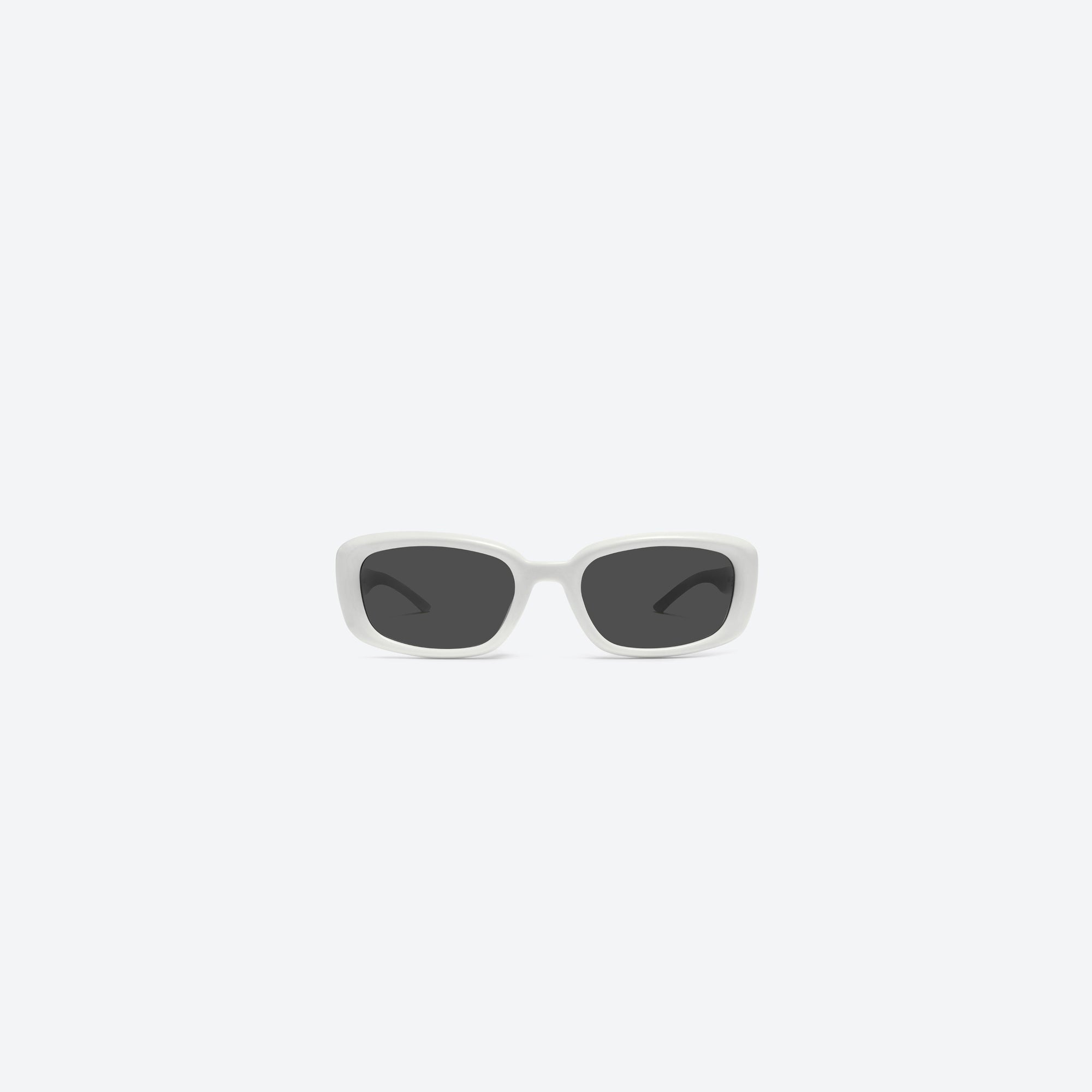 A front view of Gentle Monster Lin W2 White Acetate framed Square sunglasses.