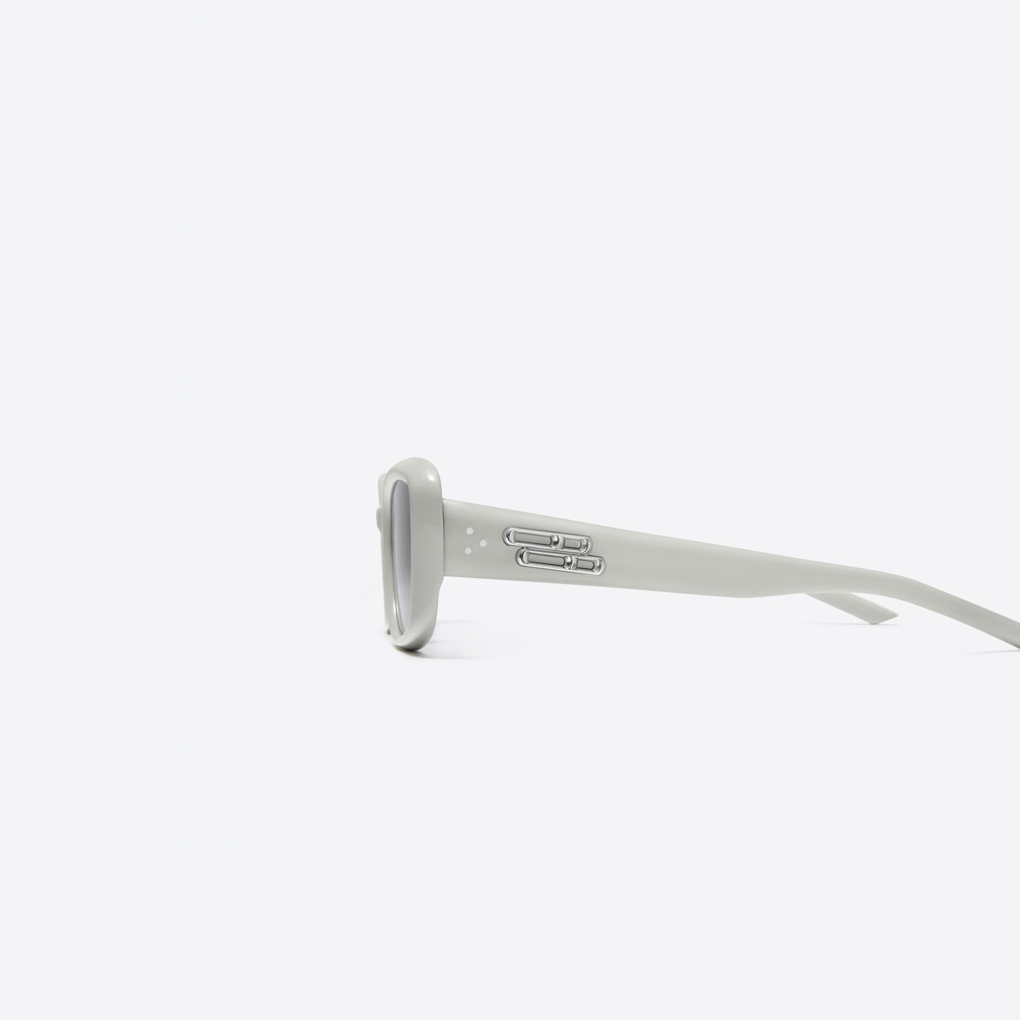 A detailed left view of Gentle Monster Lin G12 Gray Acetate framed Square sunglasses.