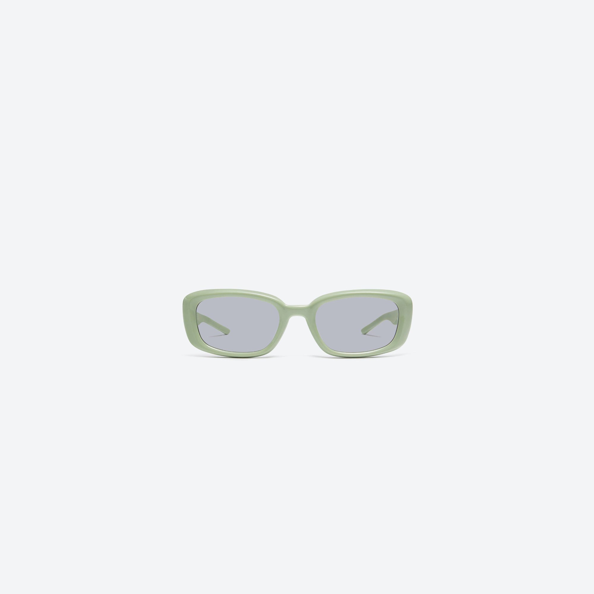 A front view of Gentle Monster Lin GR8 Green Acetate framed Square sunglasses.