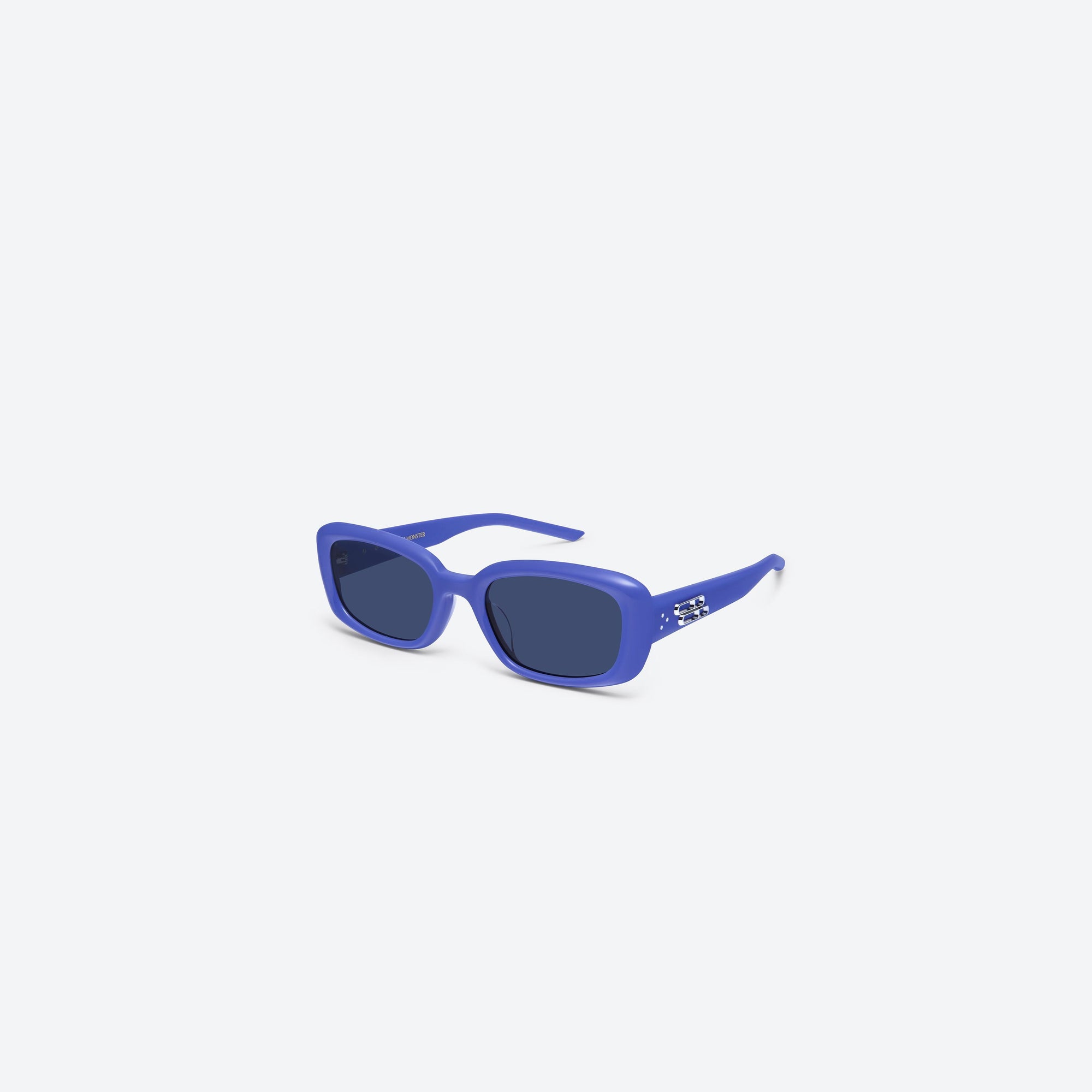 45-degree view of Gentle Monster Lin V3 Purple Acetate framed Square sunglasses.