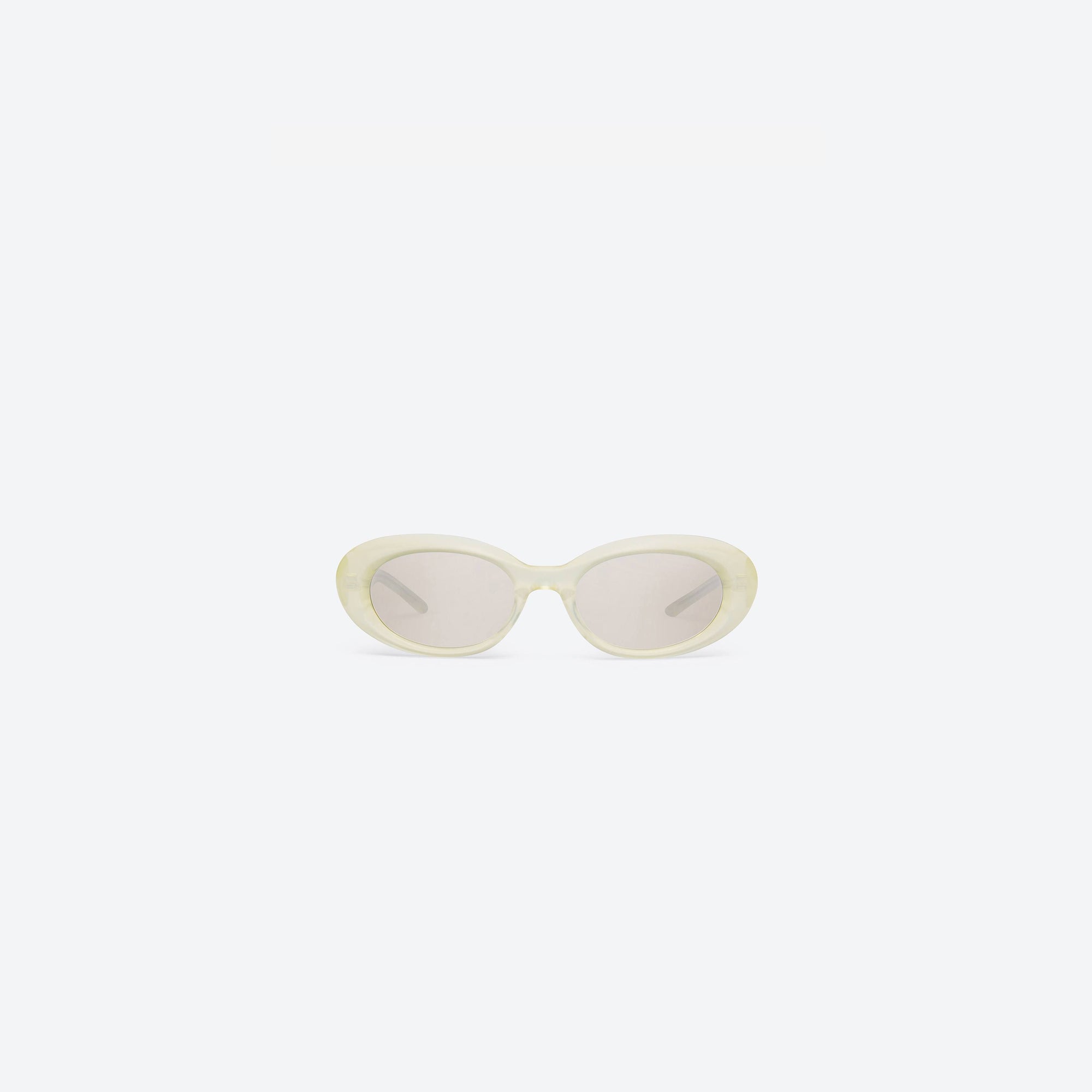 A front view of Gentle Monster Molta YC9 Yellow Acetate framed Oval sunglasses.