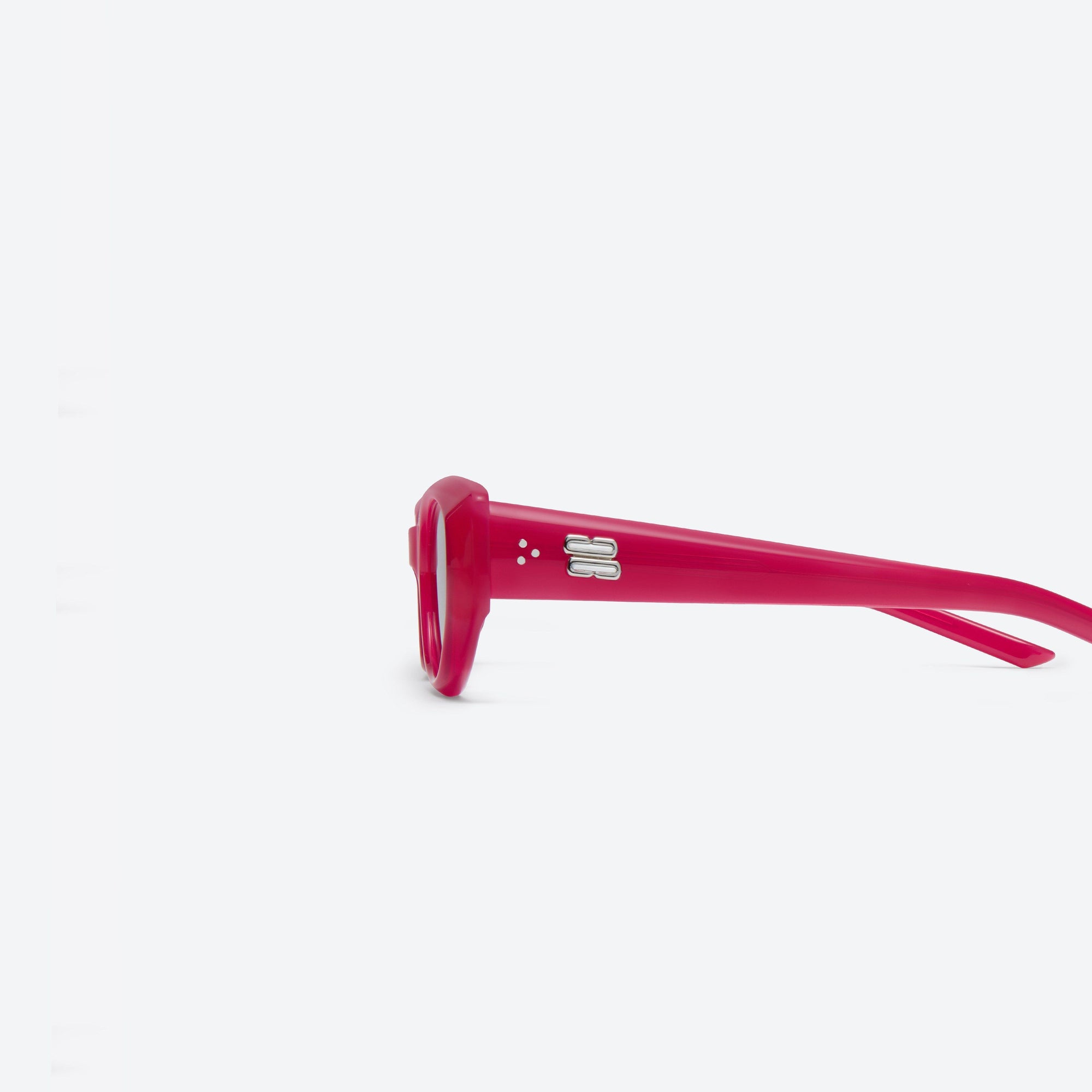 A detailed left view of Gentle Monster Monta RC6 Red Acetate framed Square sunglasses.