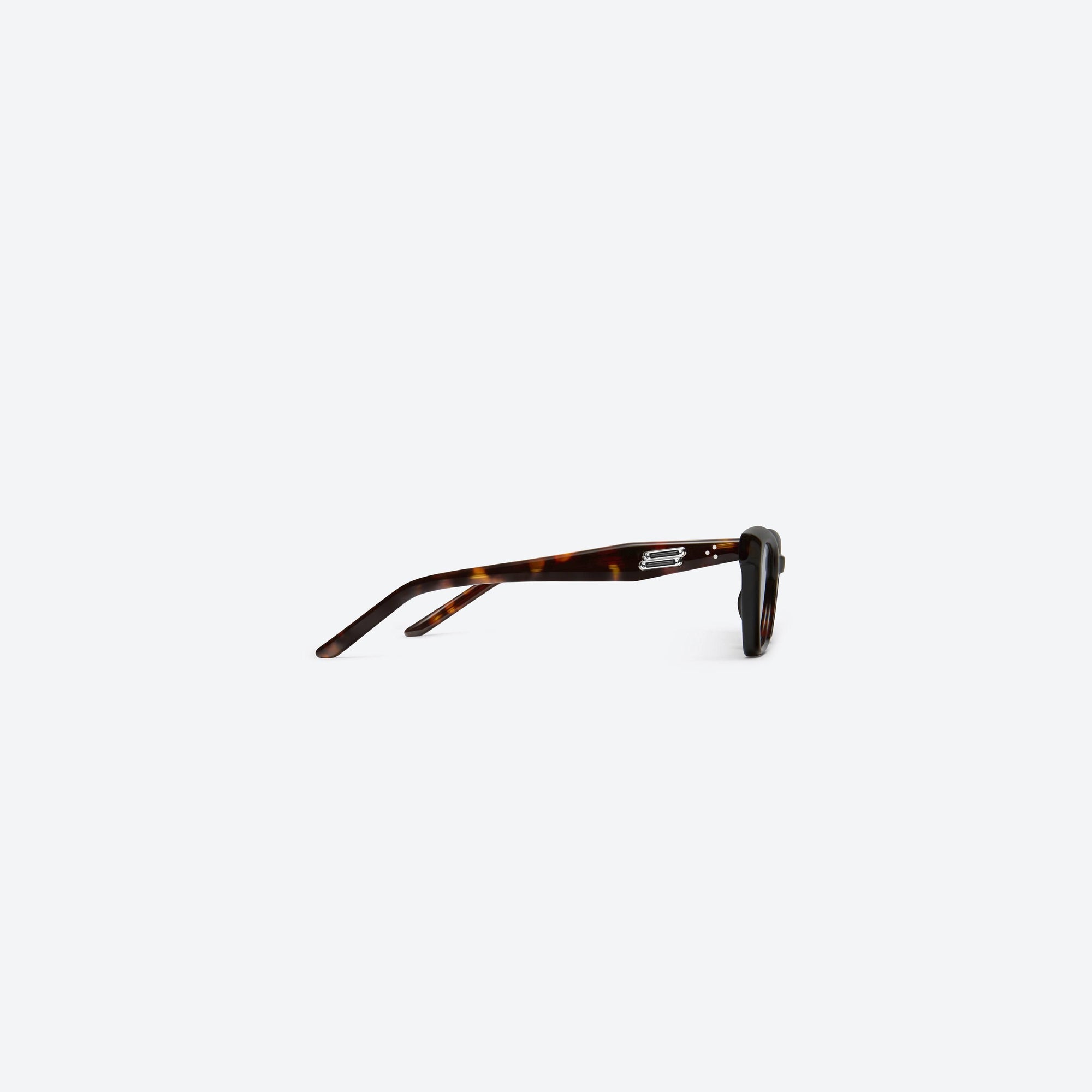 A detailed right view of Gentle Monster Nonn T1 Tortoise Acetate framed Cat-eye sunglasses.