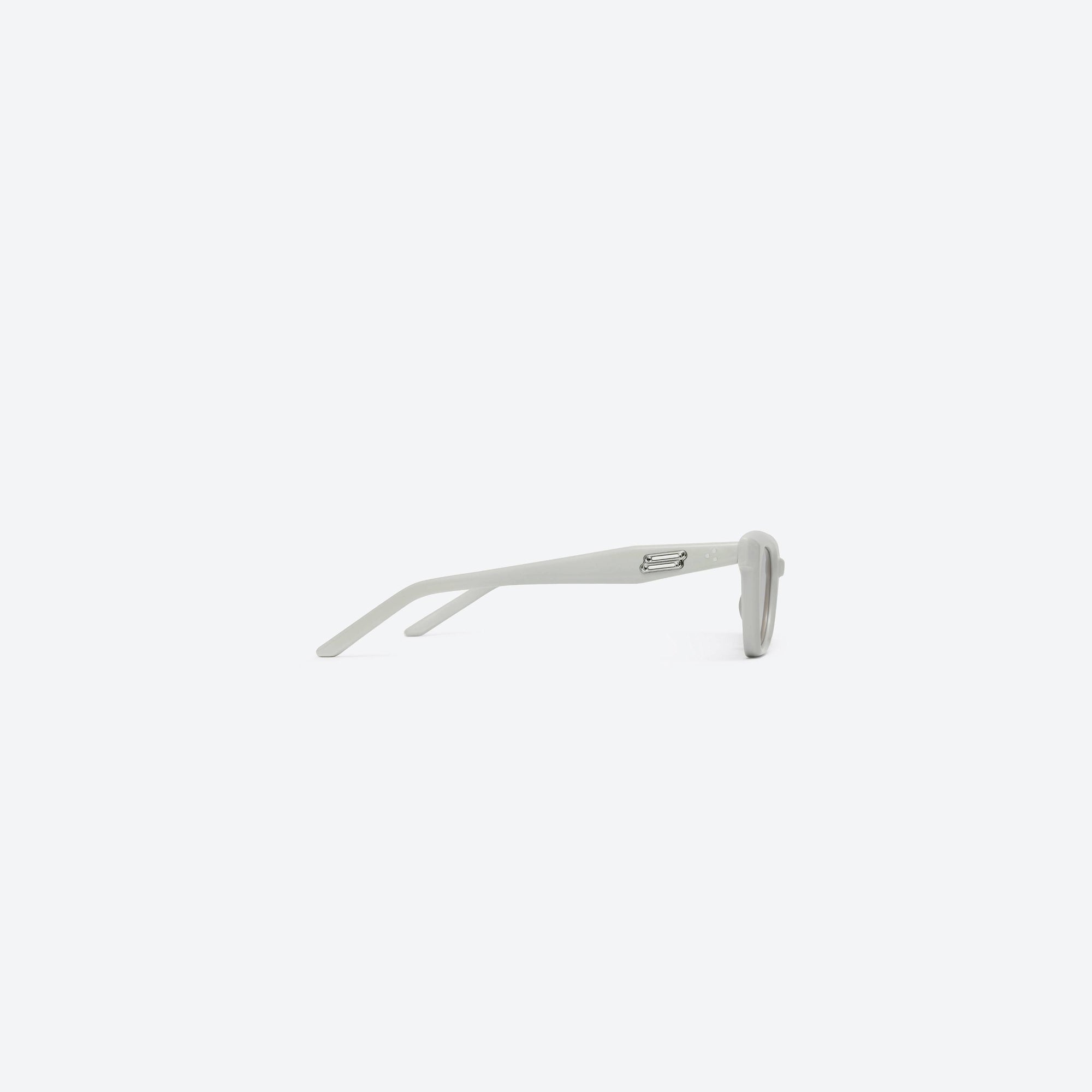 A detailed right view of Gentle Monster Nonn G12 Gray Acetate framed Cat-eye sunglasses.