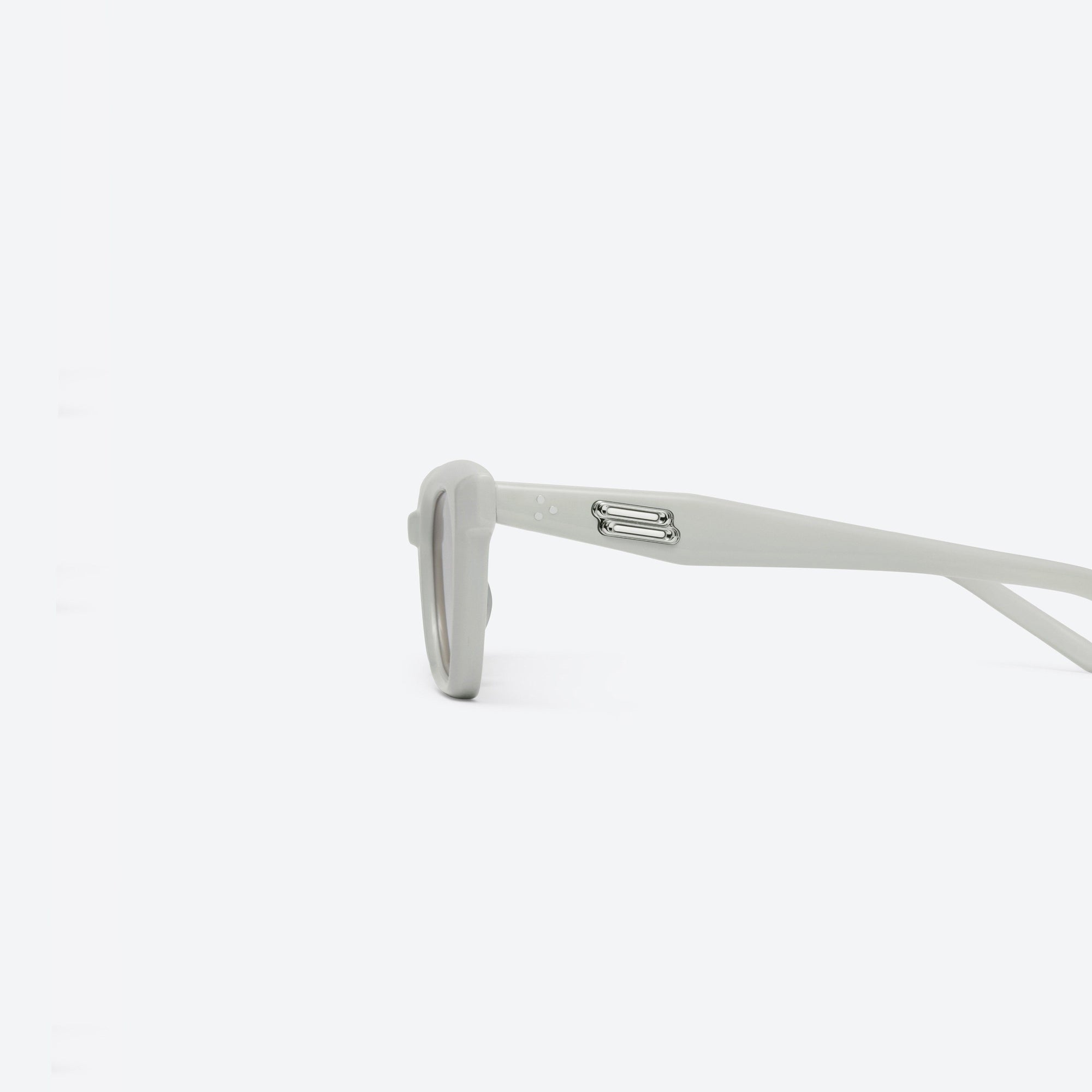 A detailed left view of Gentle Monster Nonn G12 Gray Acetate framed Cat-eye sunglasses.