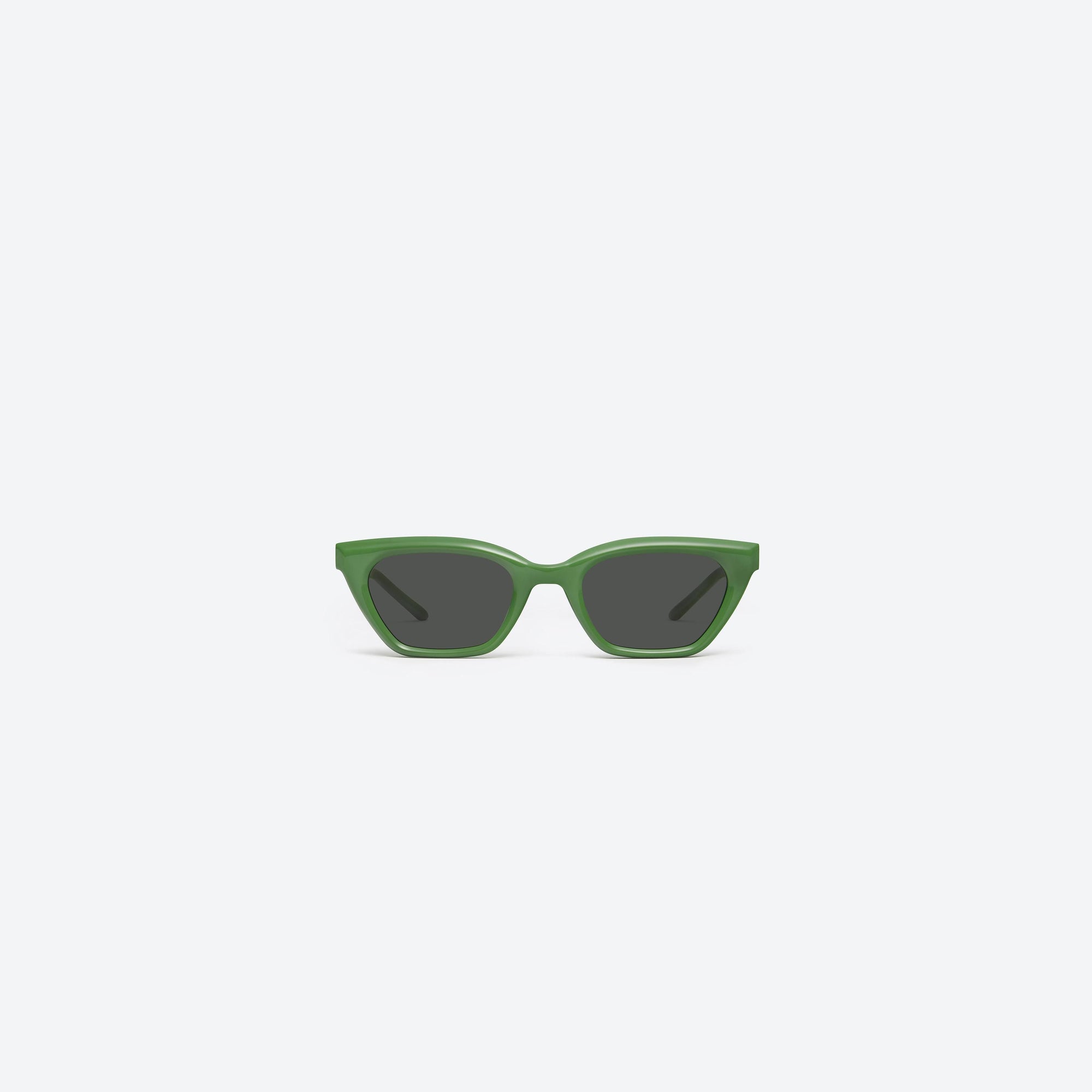 A front view of Gentle Monster Nonn GR7 Green Acetate framed Cat-eye sunglasses.