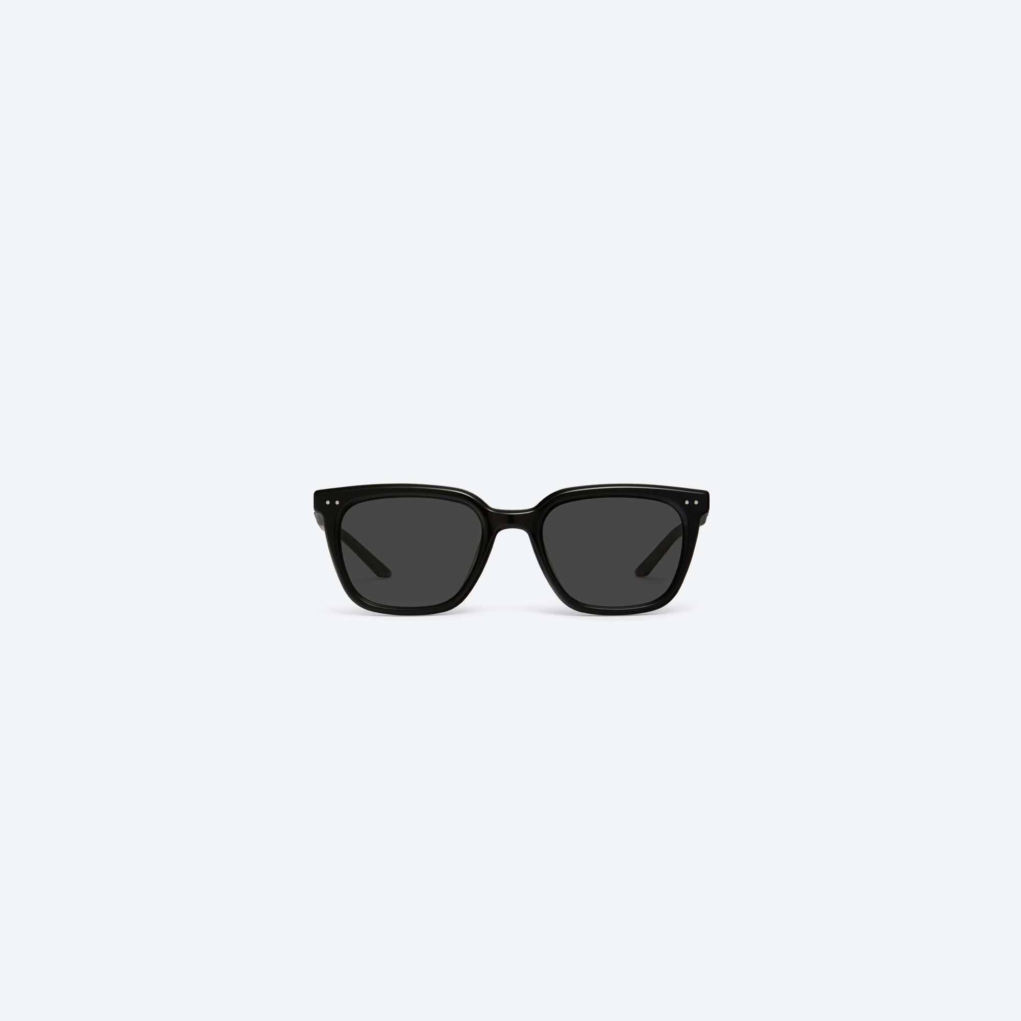 A front view of Gentle Monster Nubo 01 Black Acetate framed Square sunglasses.