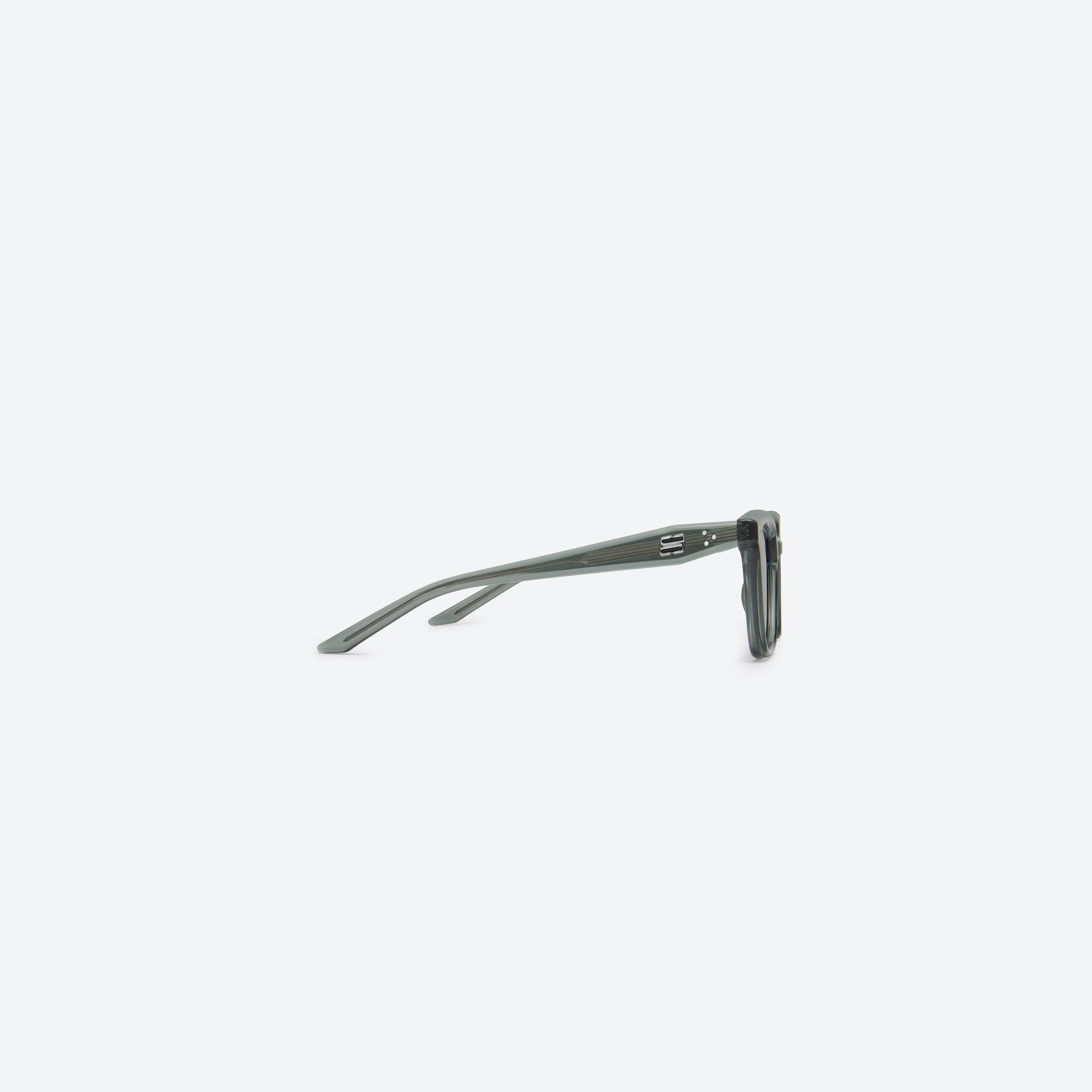 A detailed right view of Gentle Monster Nubo G3 Gray Acetate framed Square sunglasses.