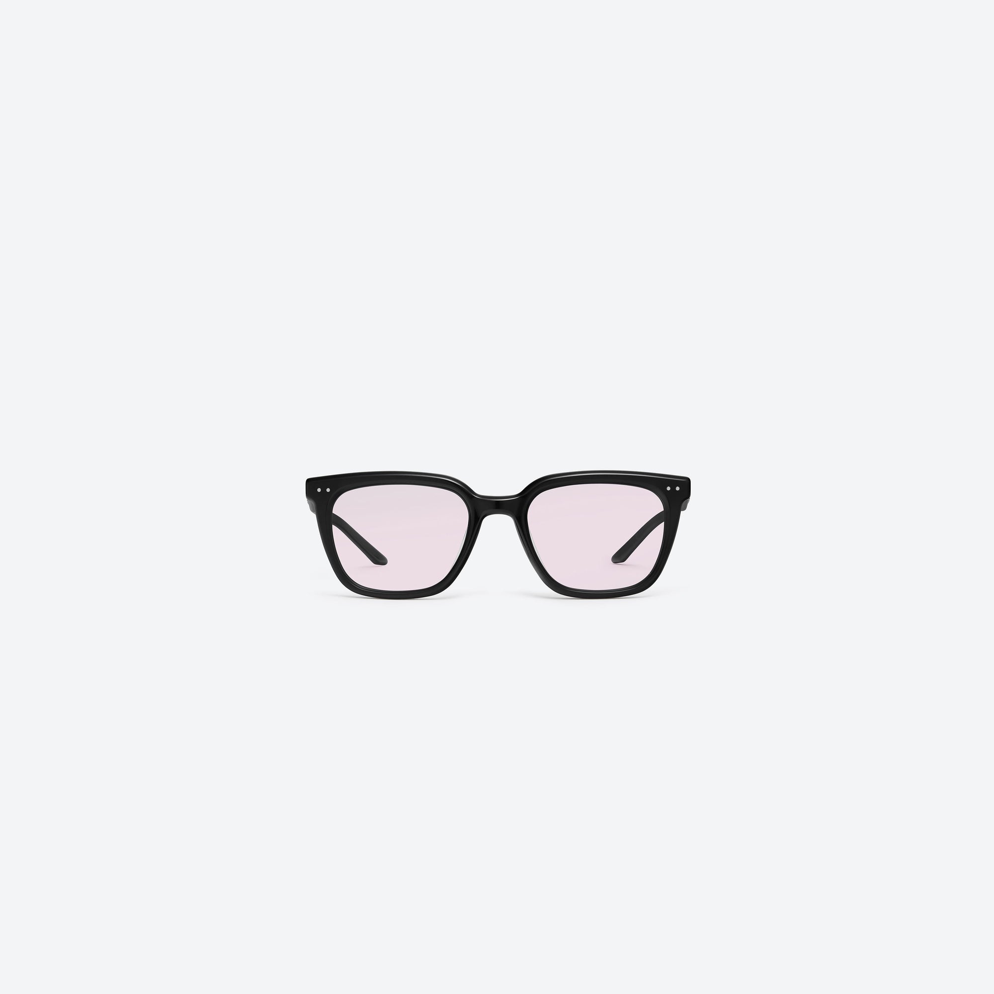 A front view of Gentle Monster Nubo 01(V) Black Acetate framed Square sunglasses.
