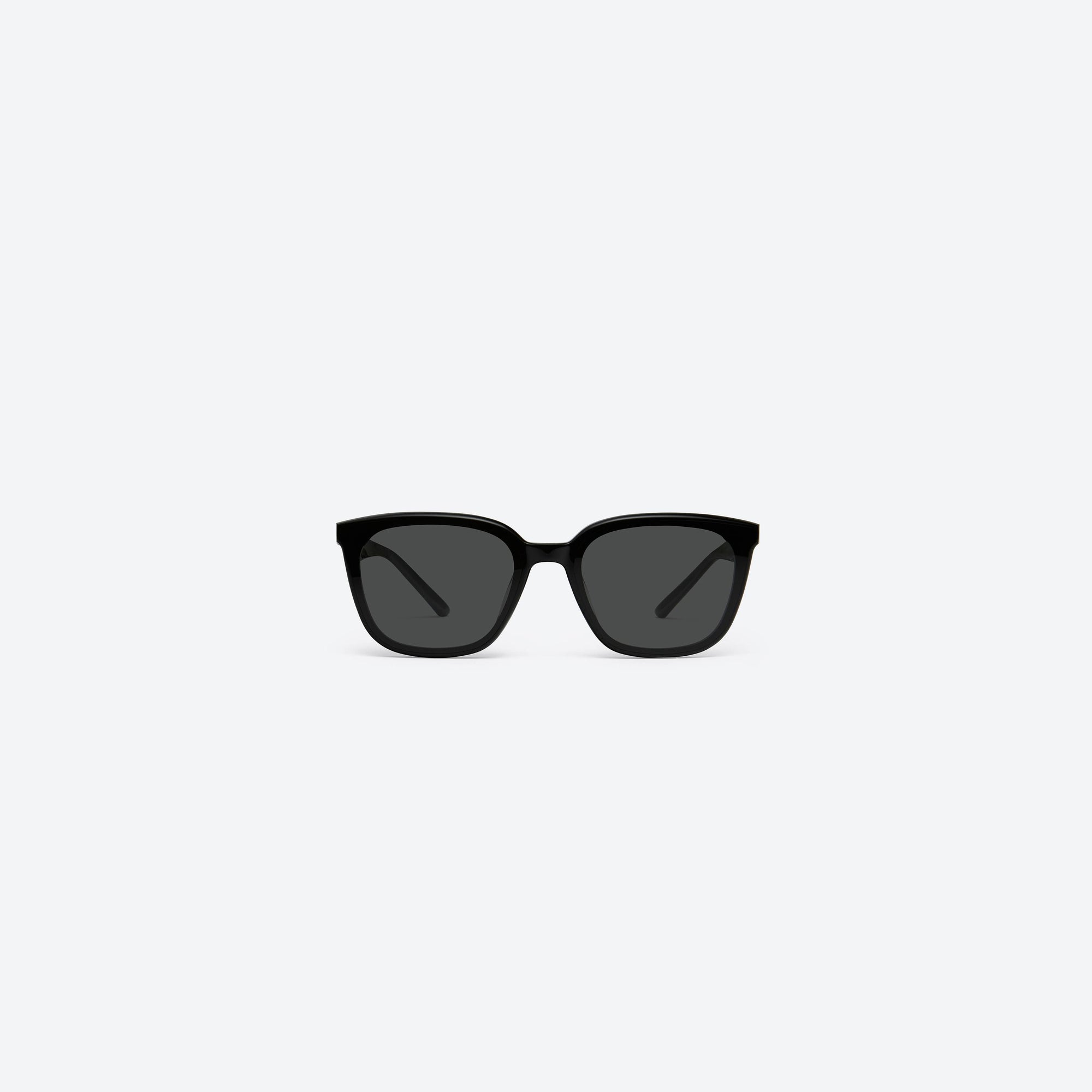 A front view of Gentle Monster Pino 01 Black Acetate framed Square sunglasses.