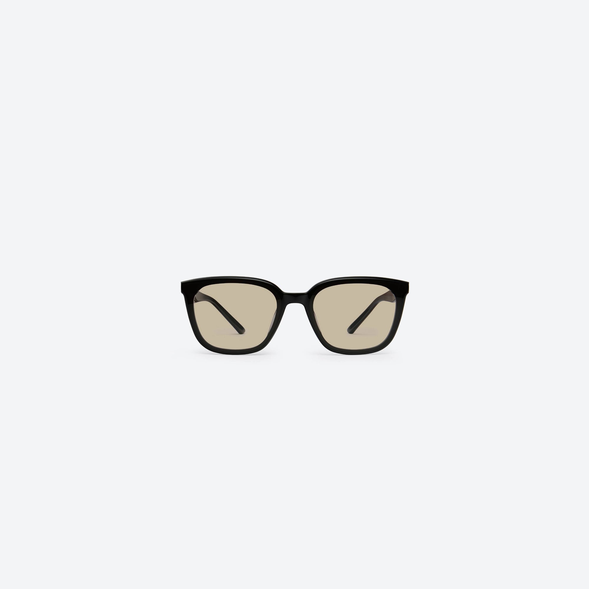 A front view of Gentle Monster Pino 01(BR) Black Acetate framed Square sunglasses.