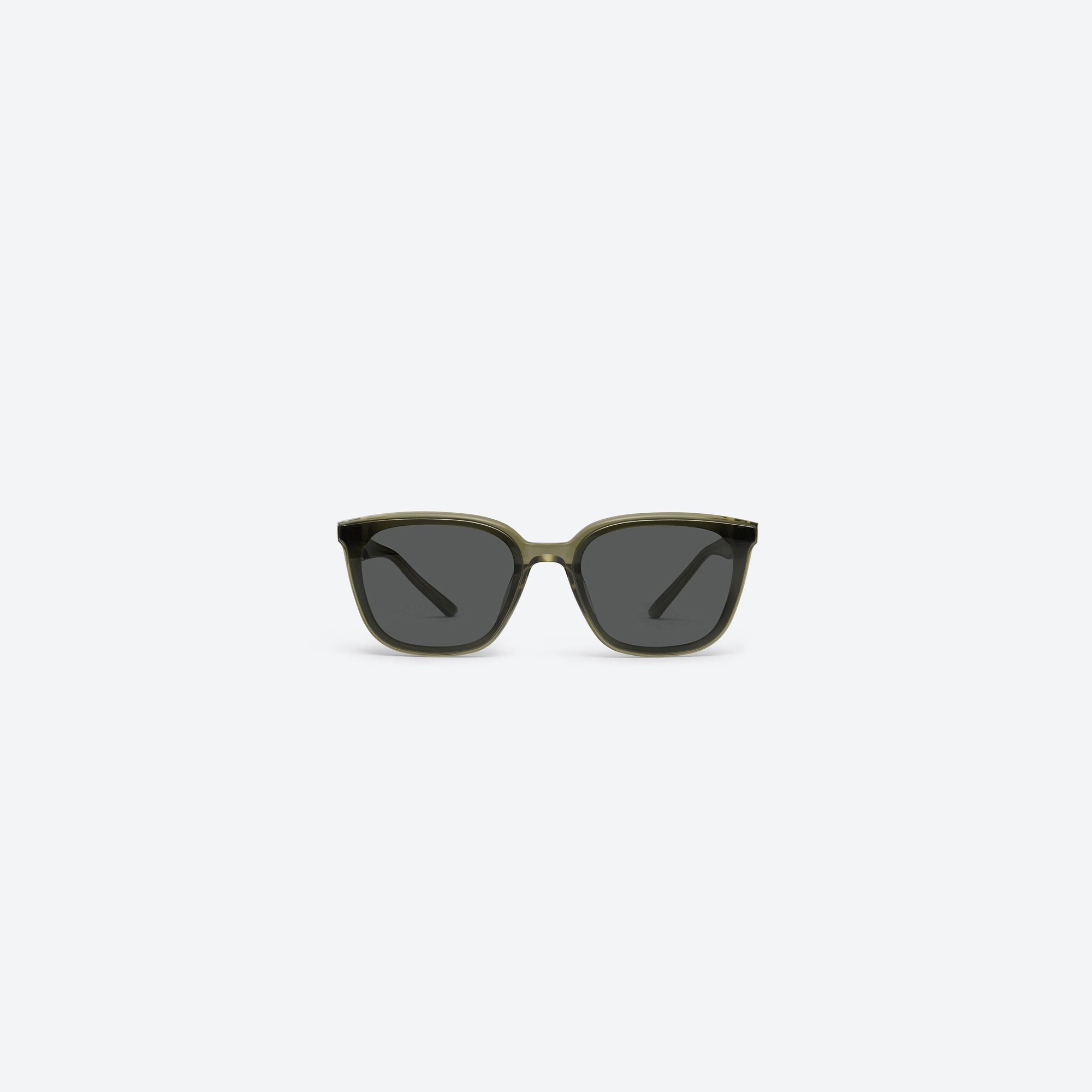 A front view of Gentle Monster Pino KC1 Green Acetate framed Square sunglasses.
