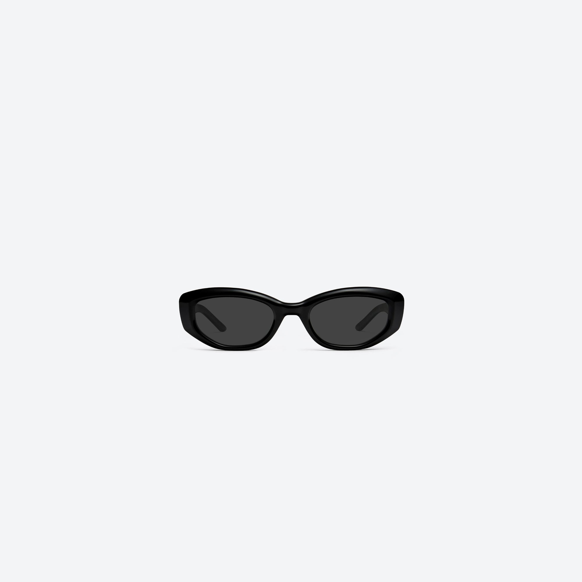 A front view of Gentle Monster Row 01 Black Acetate framed Square sunglasses.
