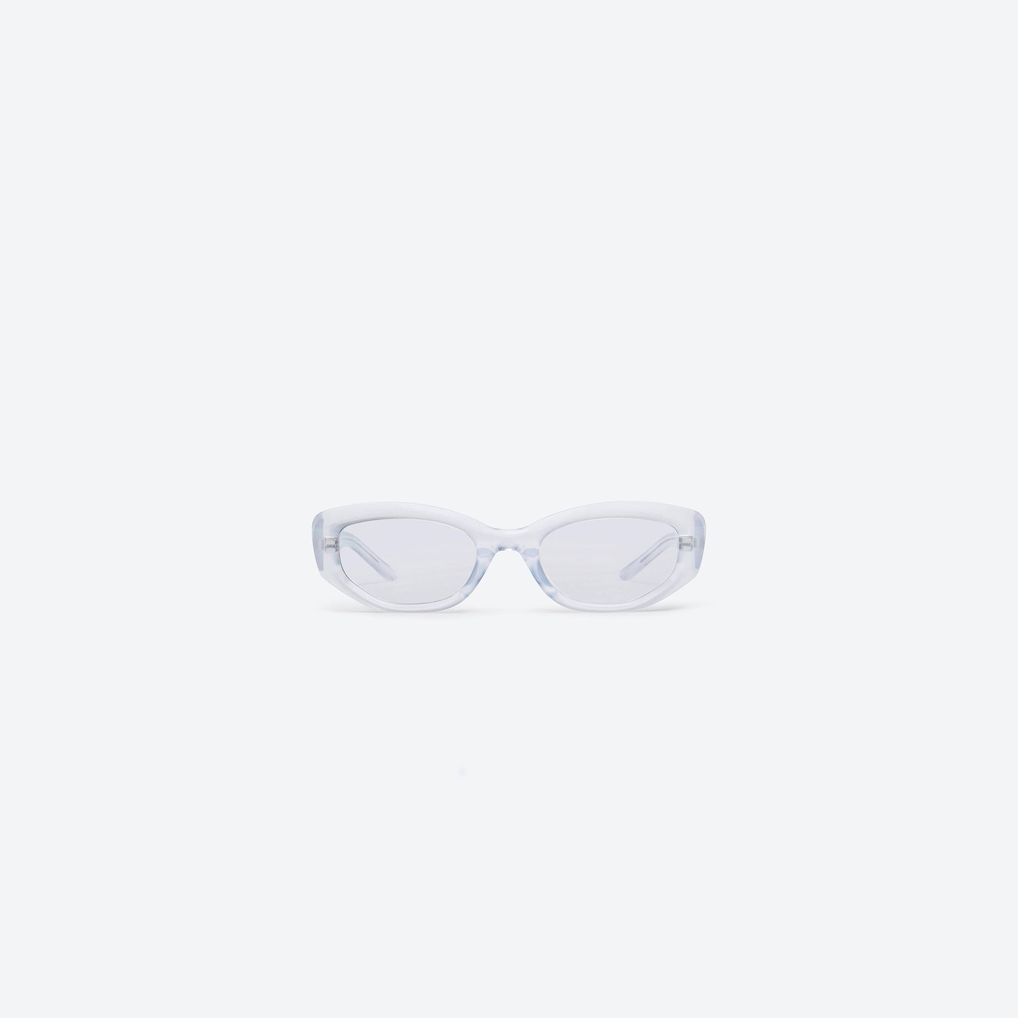 A front view of Gentle Monster Row WC7 White Acetate framed Square sunglasses.