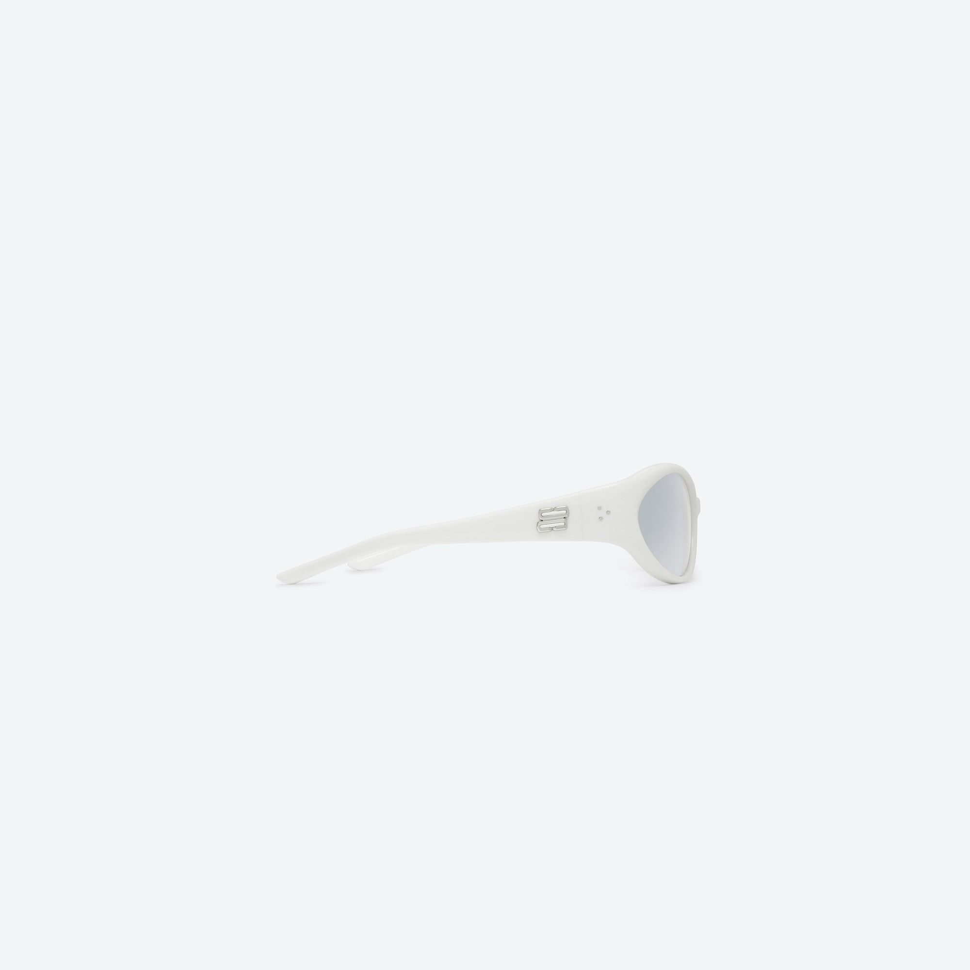 A detailed right view of Gentle Monster Sphere W2 White Acetate framed Wraparound sunglasses.
