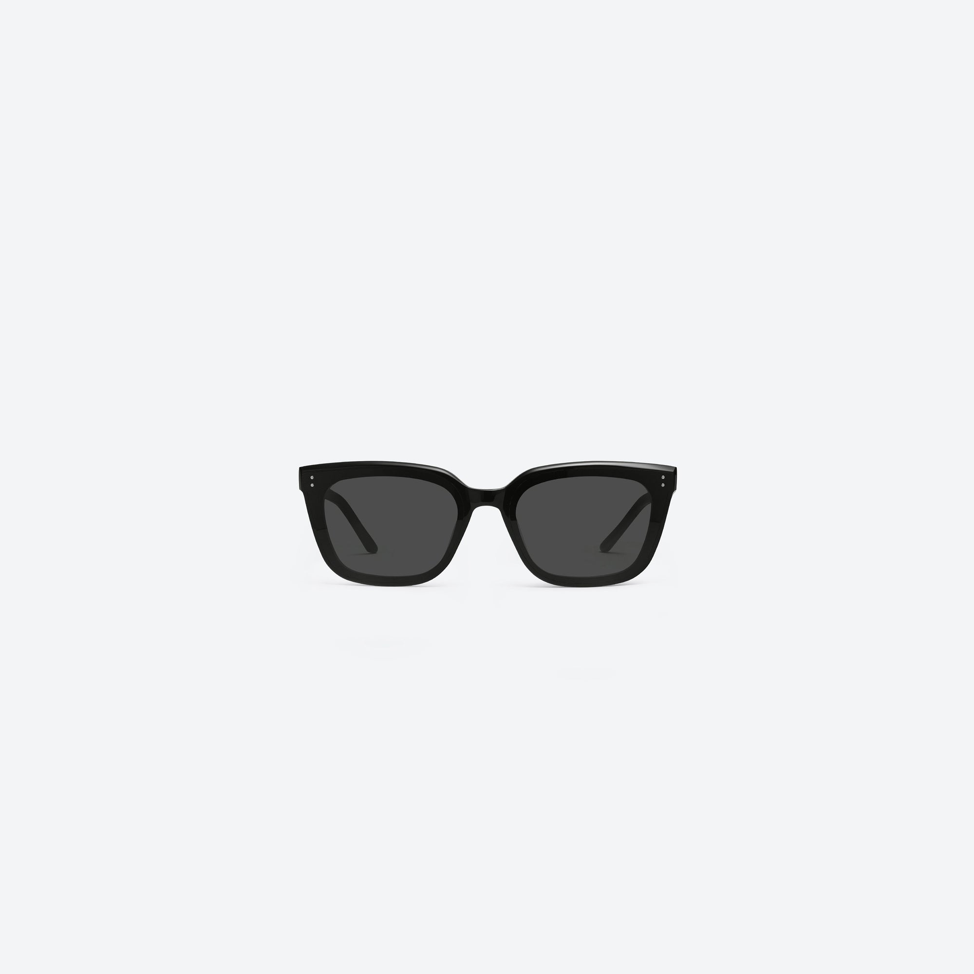A front view of Gentle Monster Tote 01 Black Acetate framed Square sunglasses.