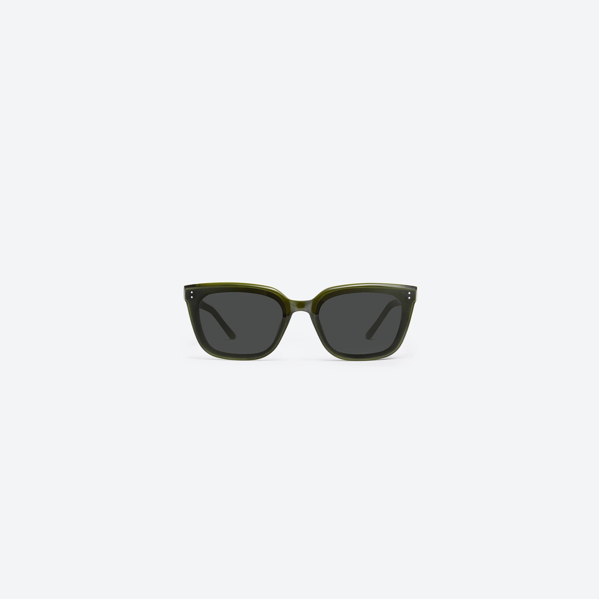 A front view of Gentle Monster Tote KC2 Green Acetate framed Square sunglasses.